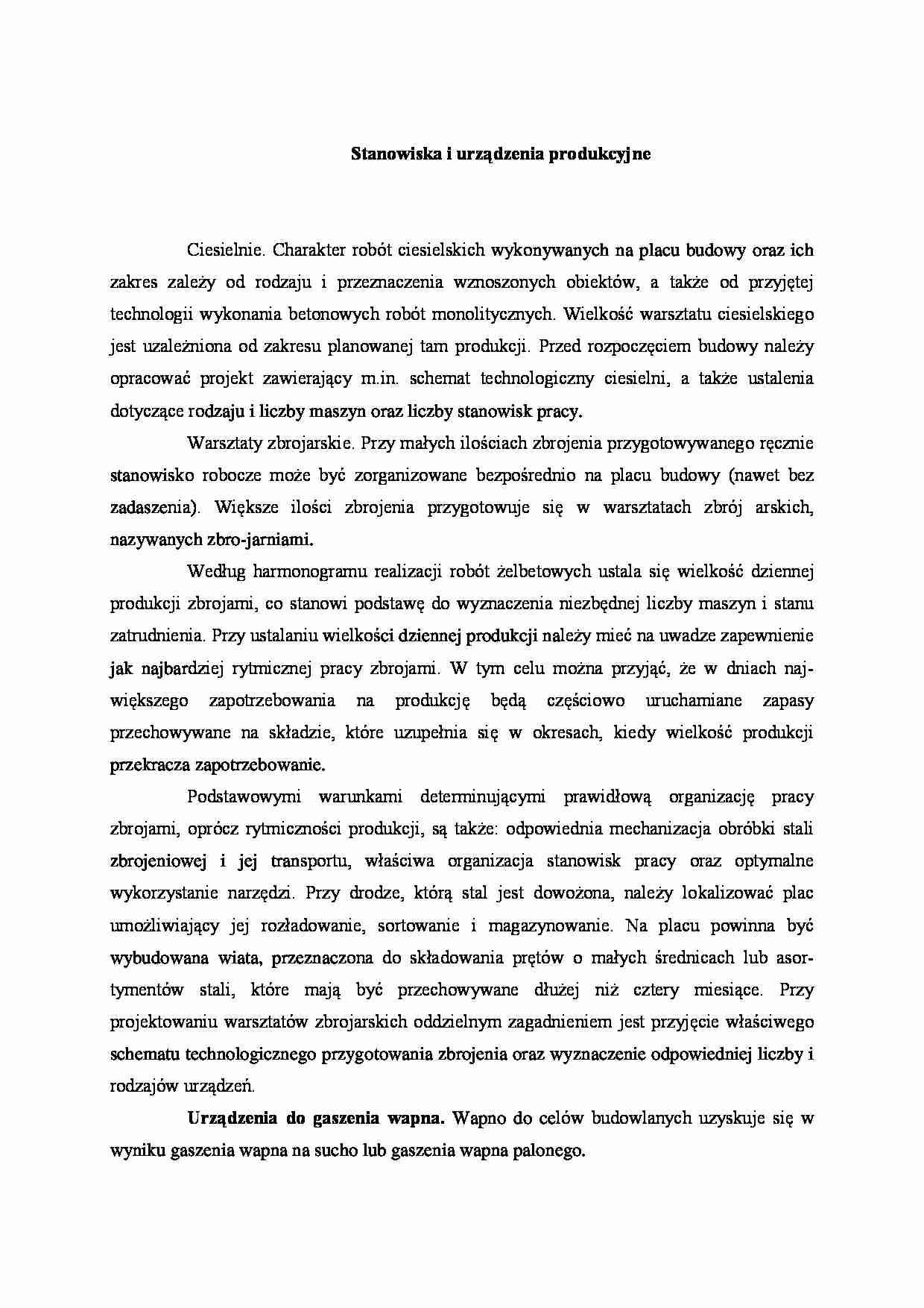 Stanowiska i urządzenia produkcyjne - strona 1