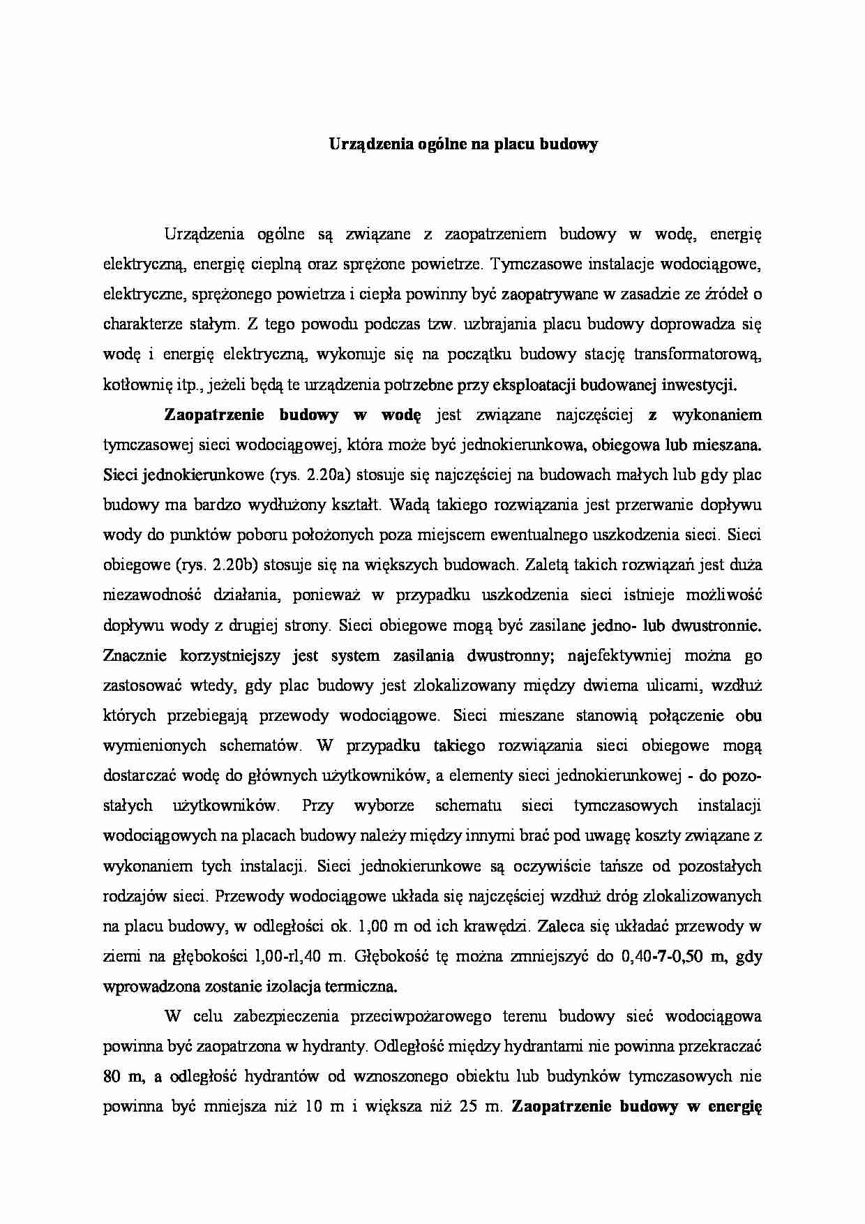 Urządzenia ogólne na placu budowy - strona 1