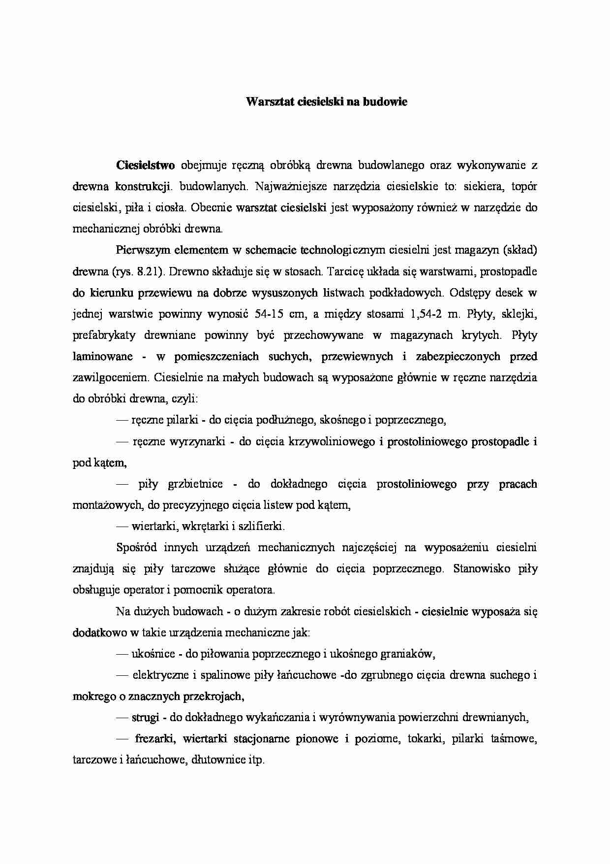 Warsztat ciesielski na budowie - strona 1