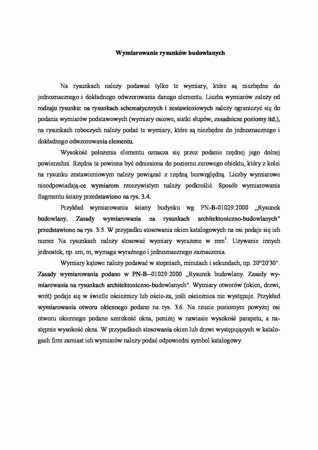 Wymiarowanie rysunków budowlanych - strona 1