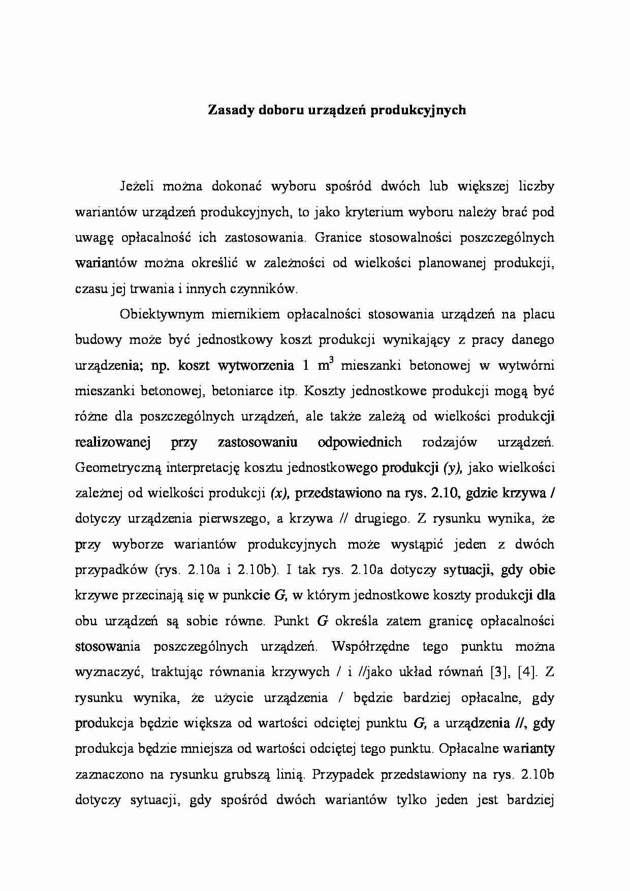 Zasady doboru urządzeń produkcyjnych - strona 1