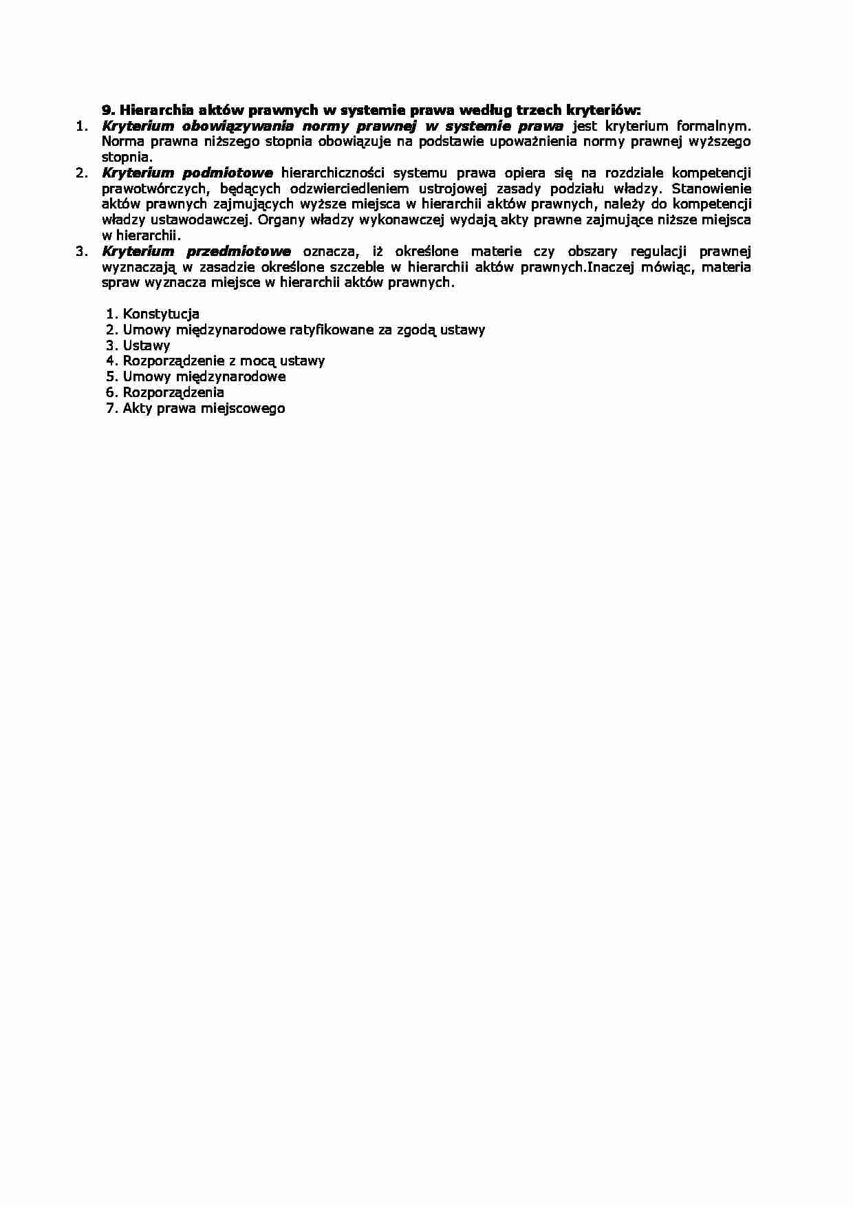 Hierarchia aktów prawnych-opracowanie - strona 1