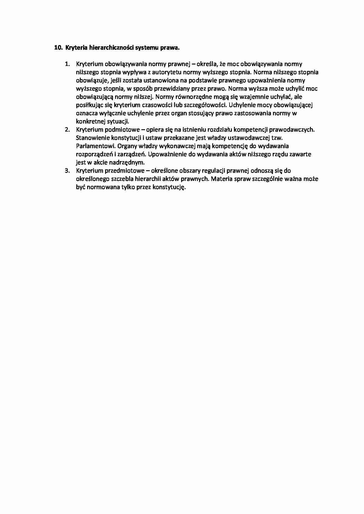 Hierarchiczność systemu prawa-opracowanie - strona 1