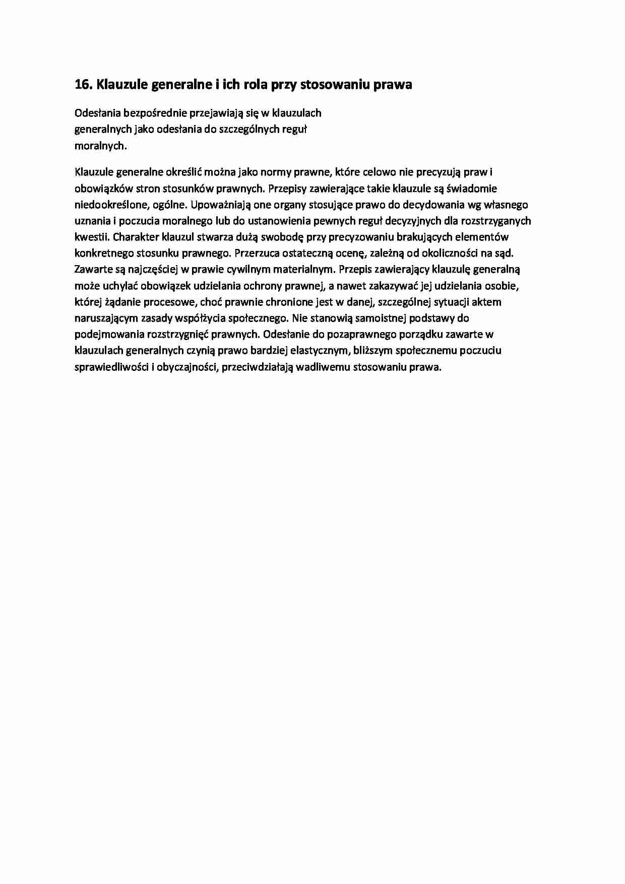 Klauzule generalne-opracowanie - strona 1