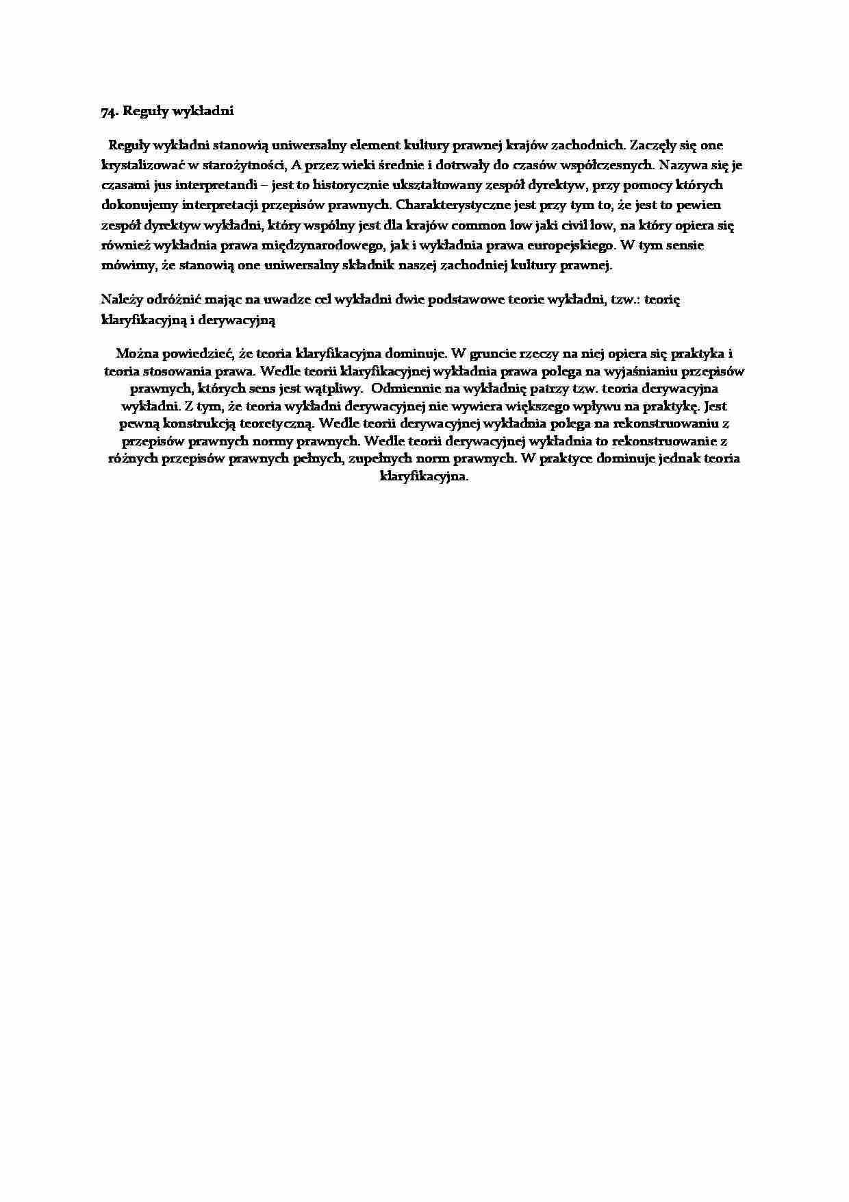 Reguły wykładni-opracowanie - strona 1