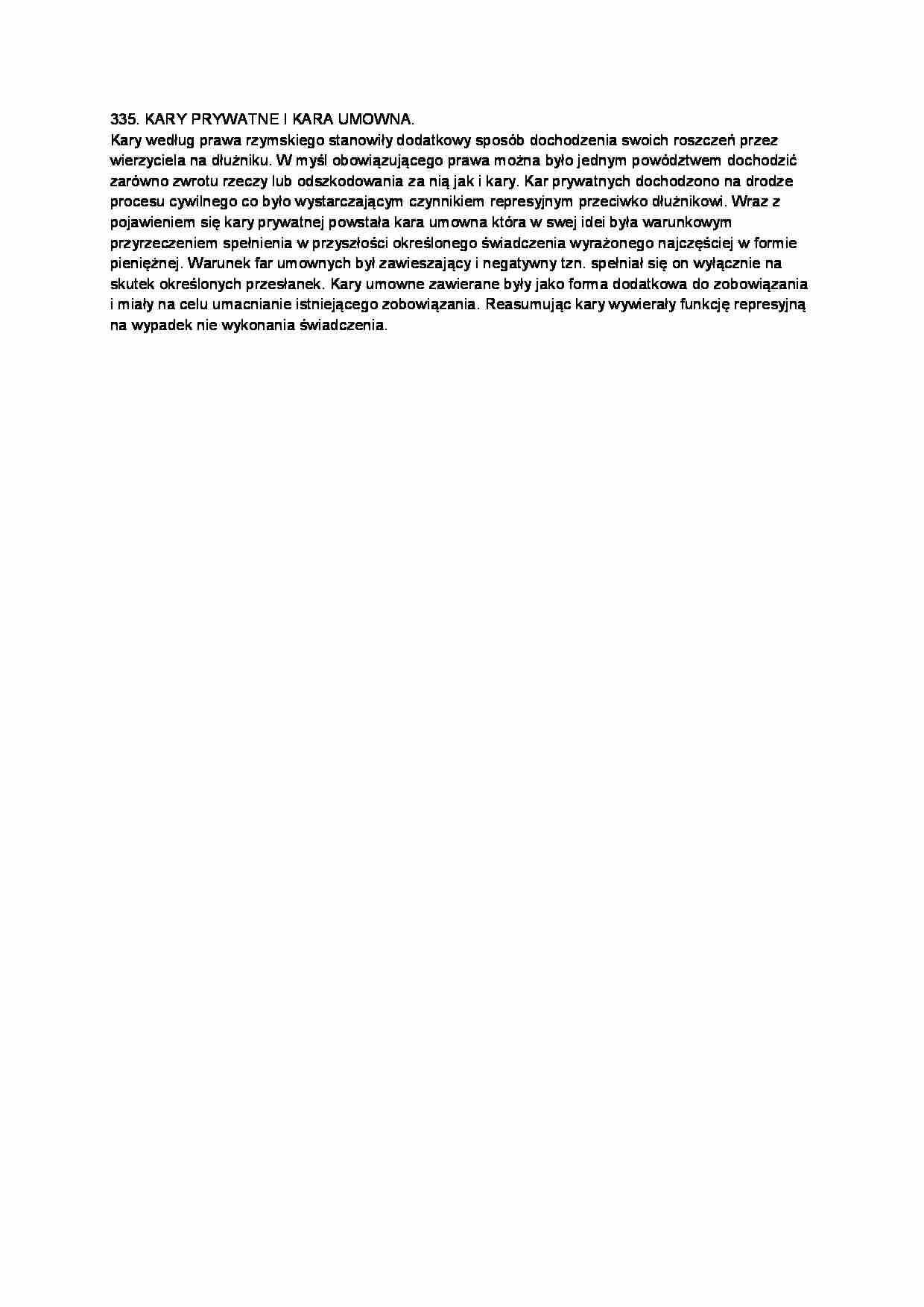 Kary prywatne i kara umowna-opracowanie - strona 1