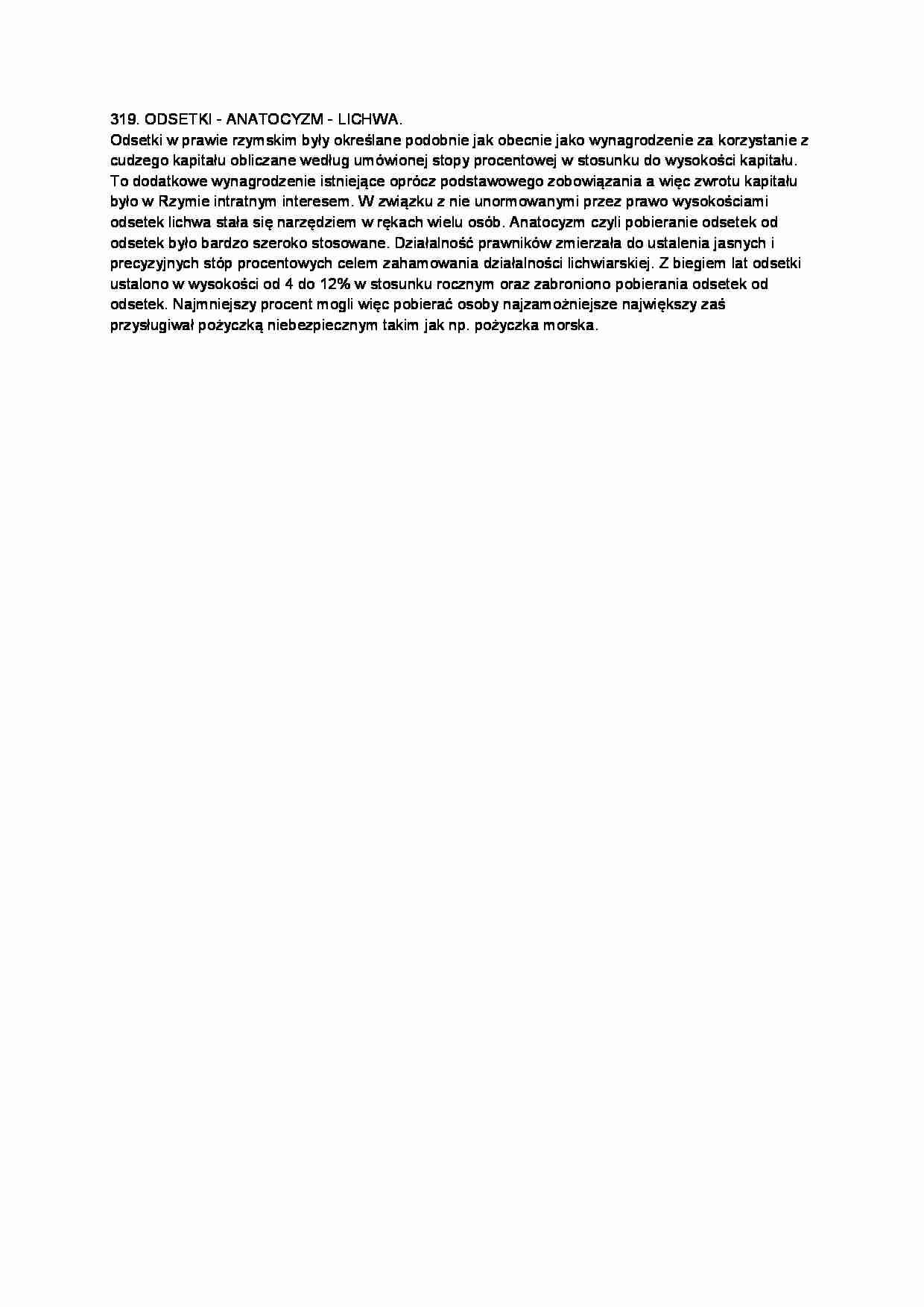 Odsetki, anatocyzm, lichwa-opracowanie - strona 1