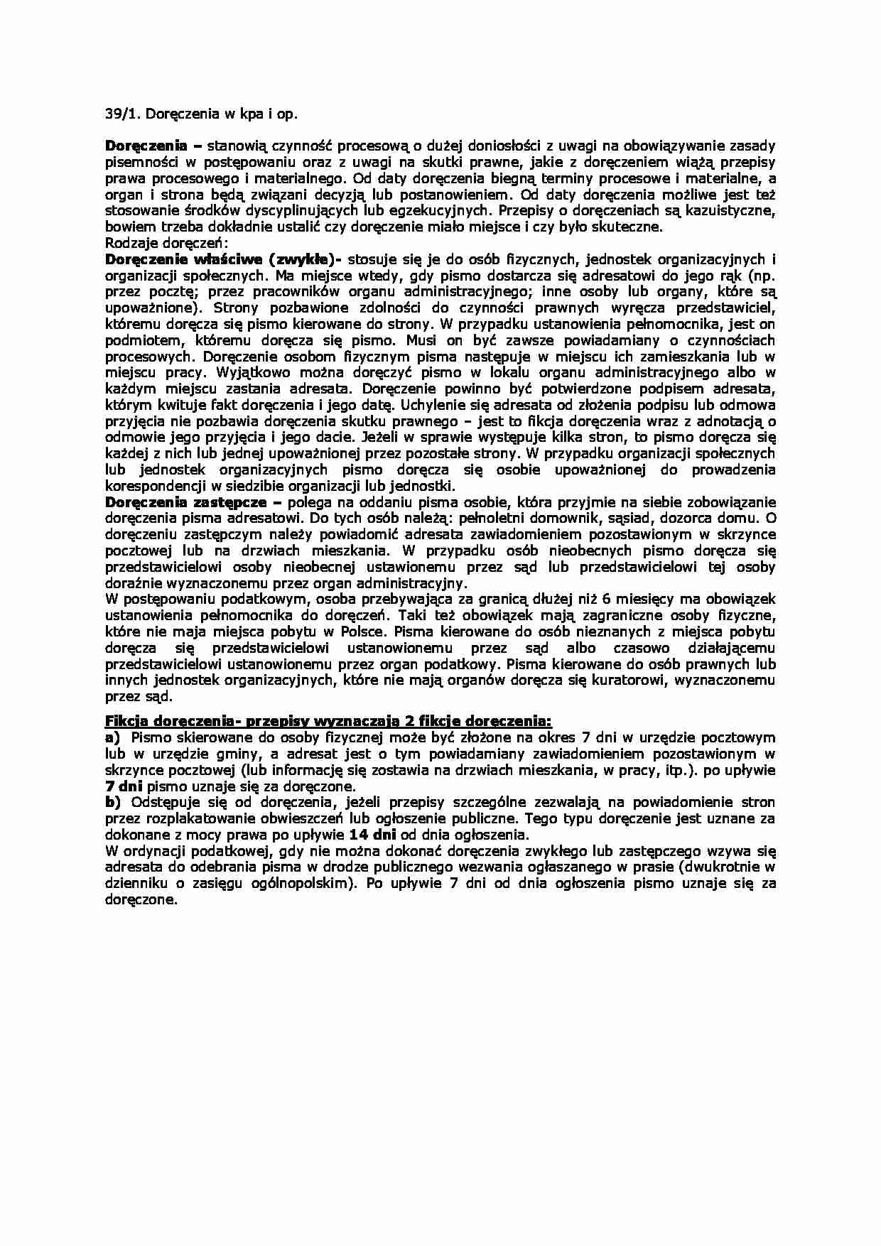 Doręczenia w kpa i op-opracowanie - strona 1