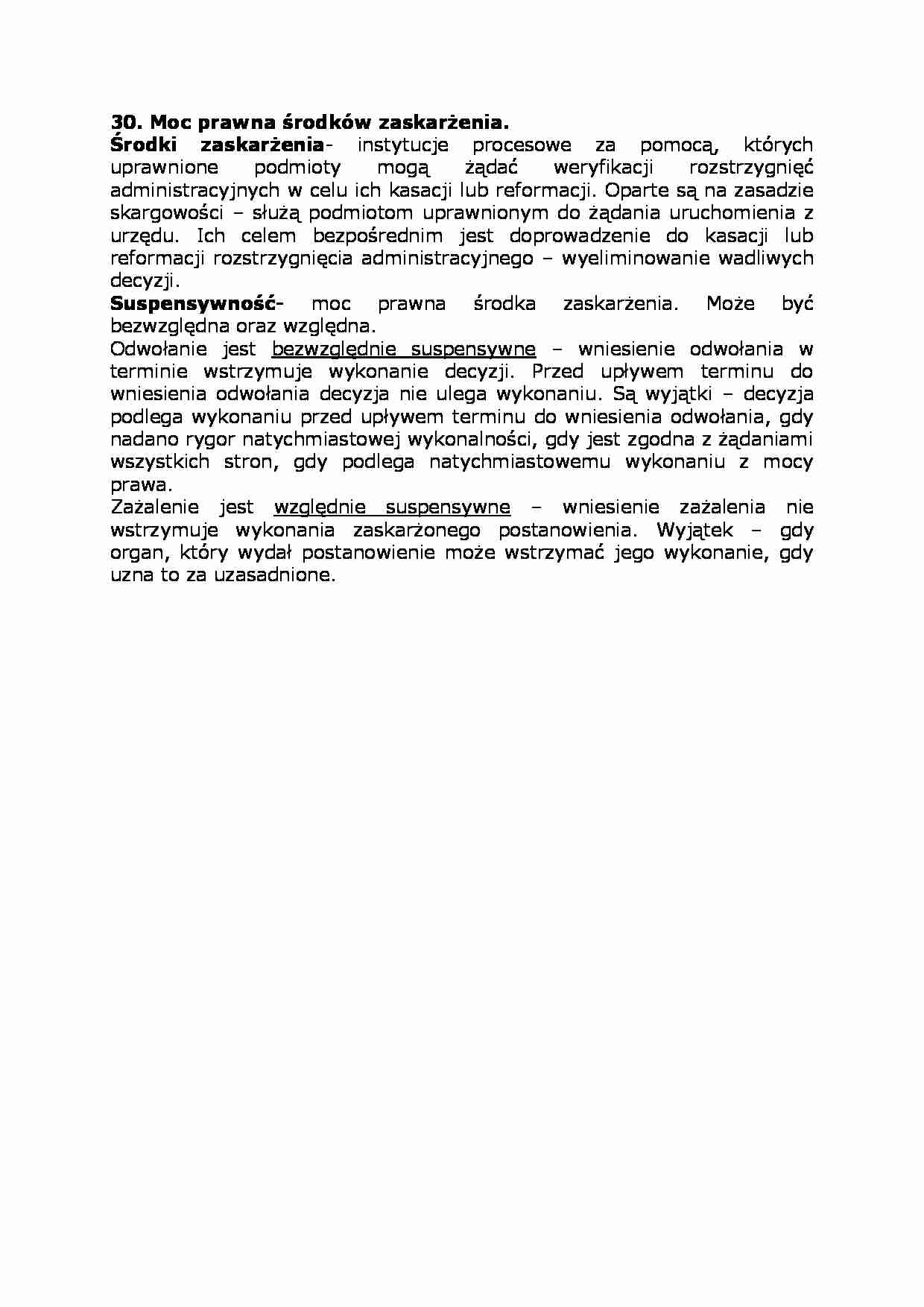 Moc prawna środków zaskarżenia-opracowanie - strona 1