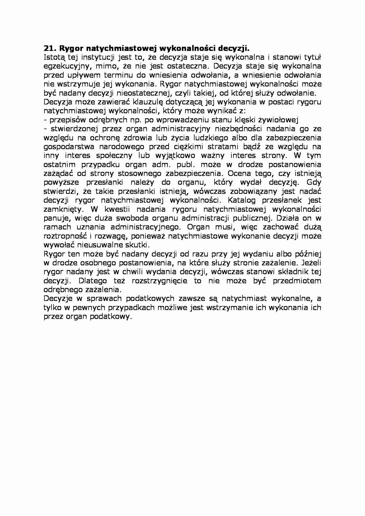 Rygor natychmiastowej wykonalno_ci decyzji. - strona 1