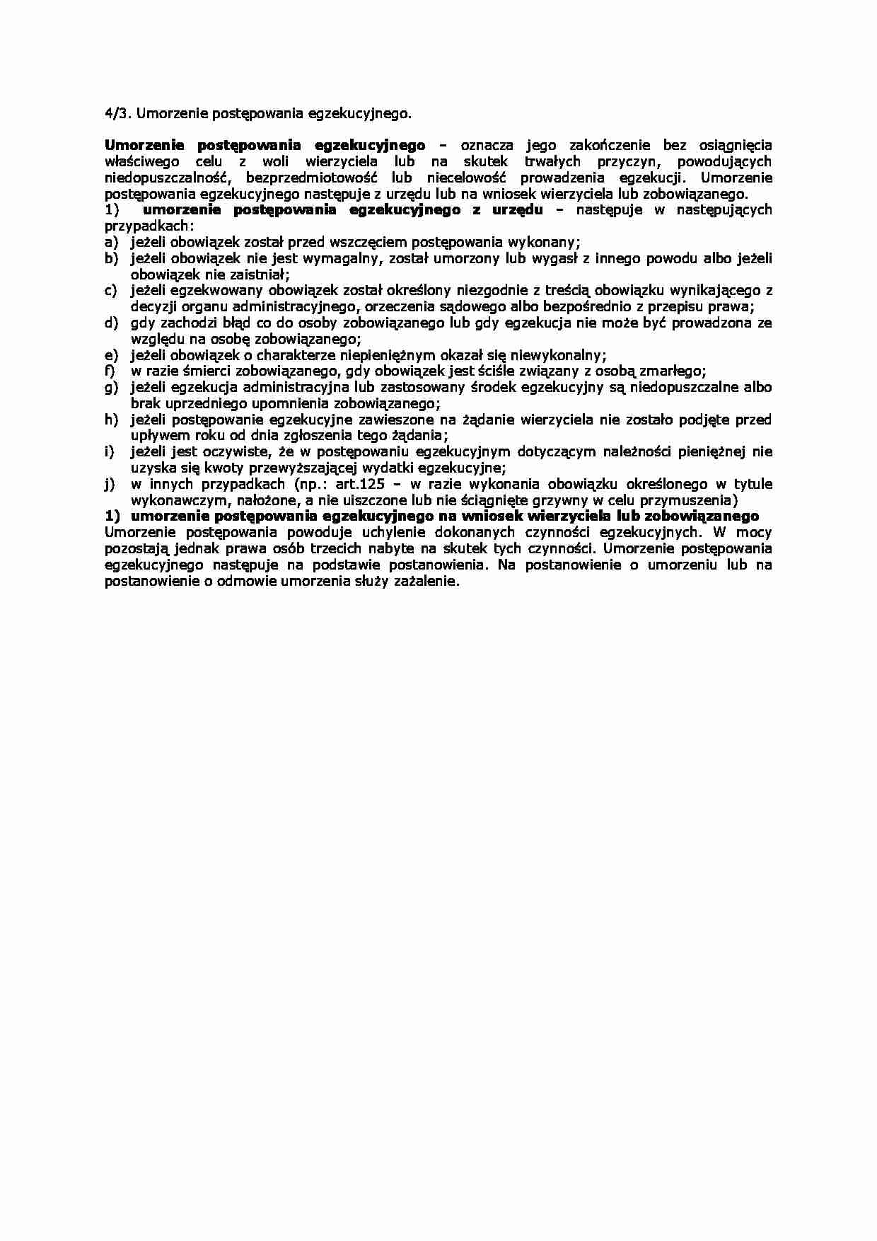 Umorzenie postępowania egzekucyjnego-opracowanie - strona 1