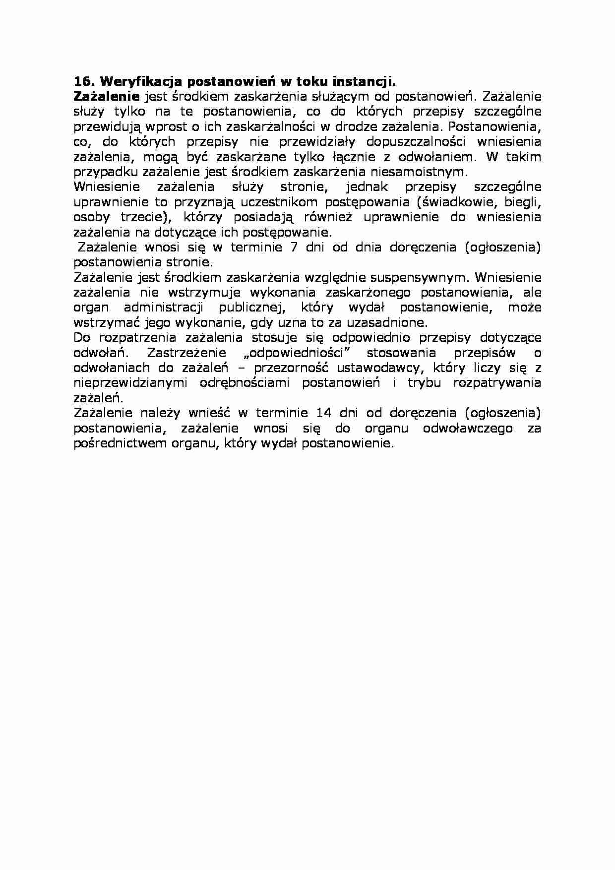 Weryfikacja postanowień w toku instancji-opracowanie - strona 1