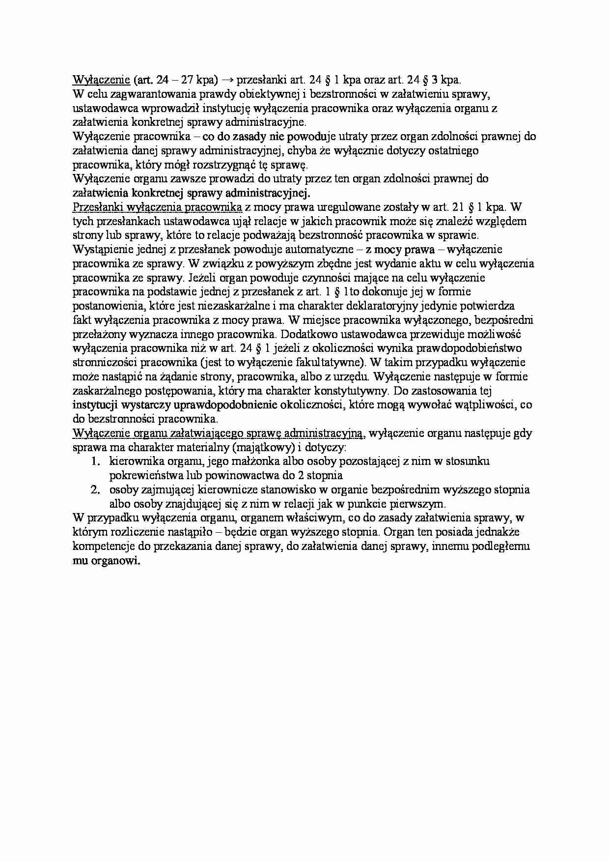 Wyłączenie organu lub pracownika-opracowanie - strona 1