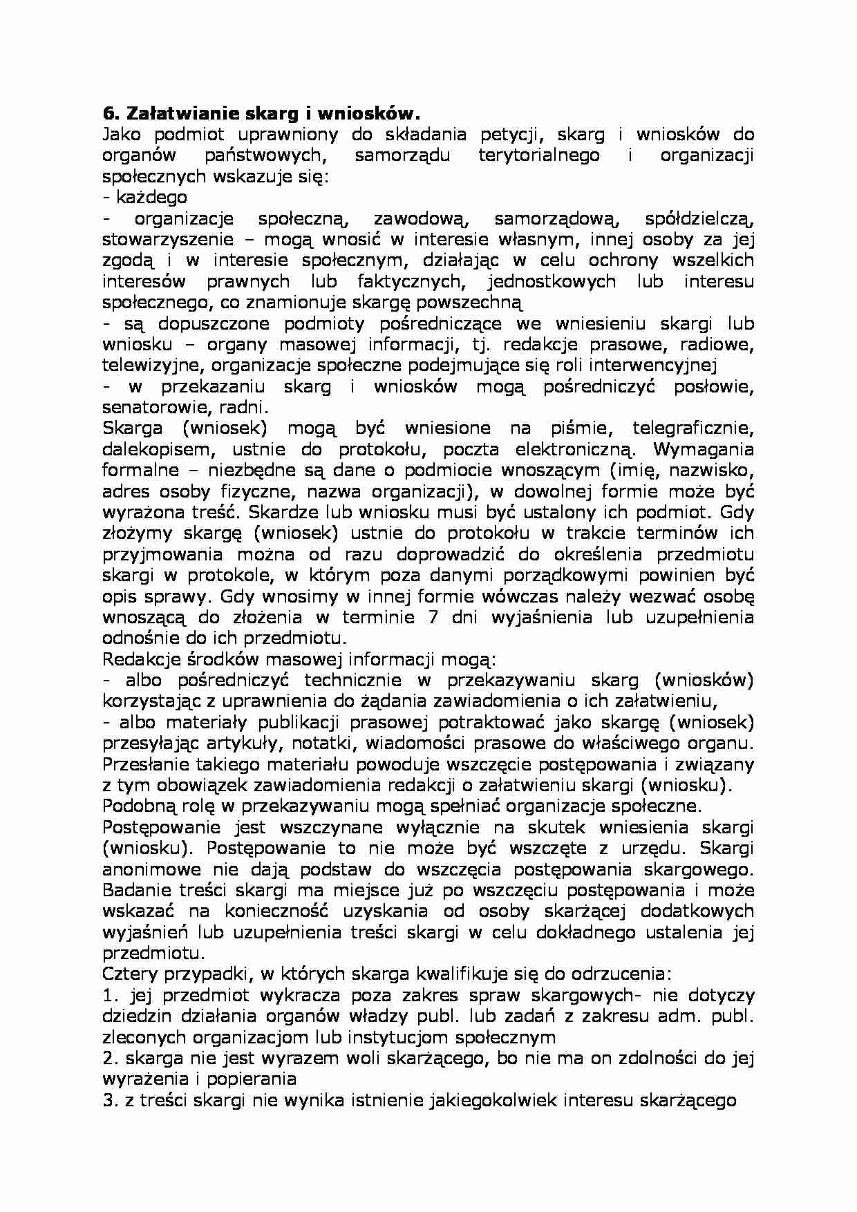 Załatwianie skarg i wniosków-opracowanie - strona 1