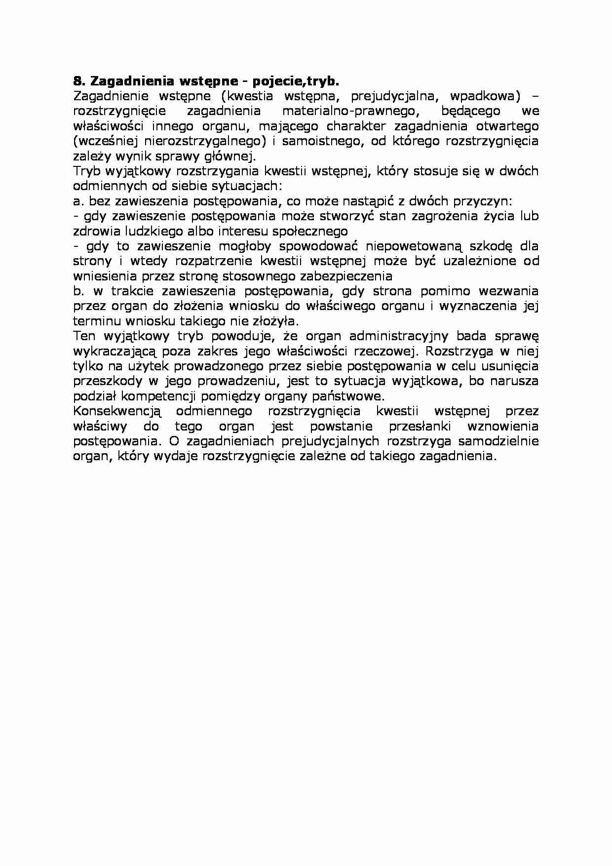 Zagadnienia wstępne - pojęcie,tryb - strona 1