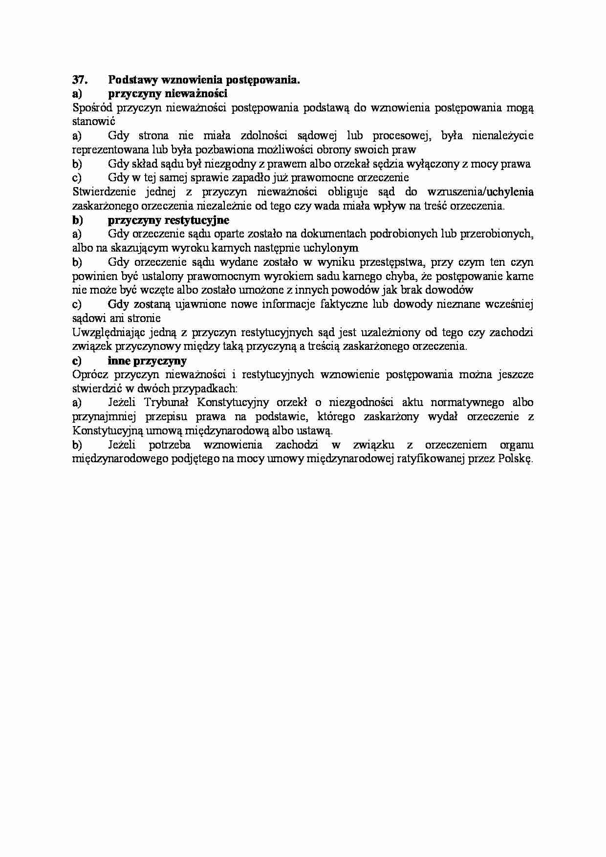 Podstawy wznowienia postępowania-opracowanie - strona 1