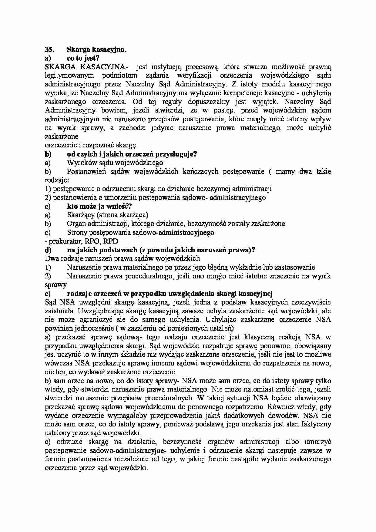 Skarga kasacyjna-opracowanie - strona 1