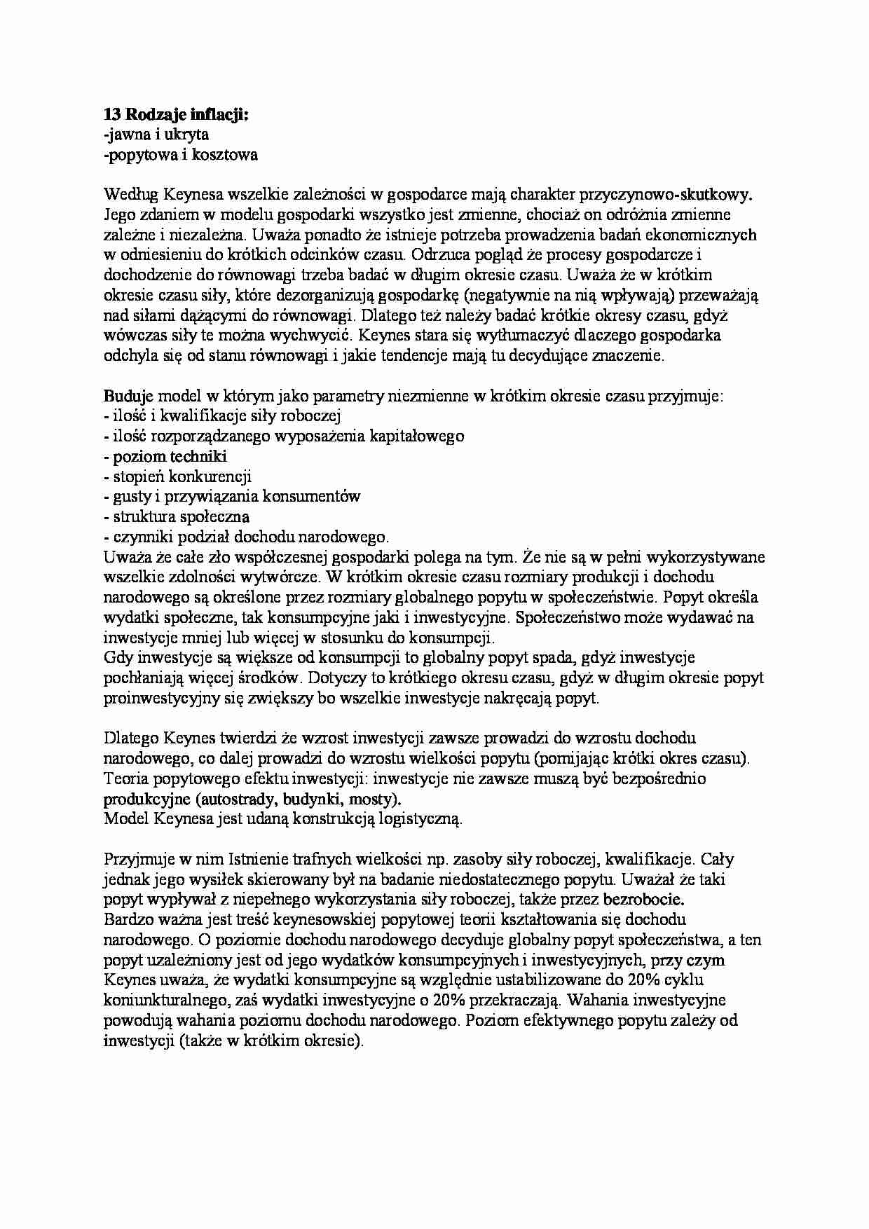 Rodzaje inflacji-opracowanie - strona 1