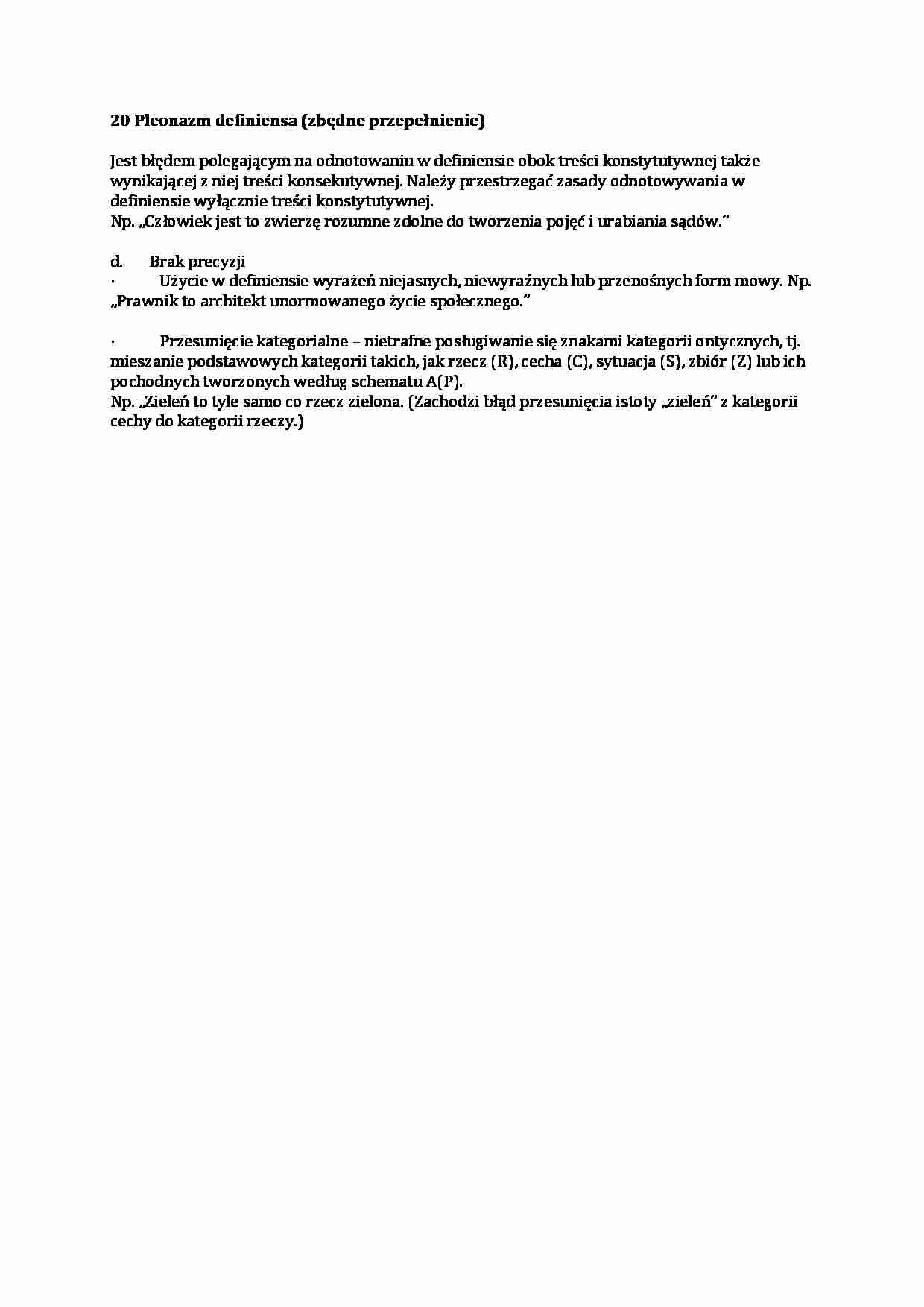 Pleonazm definiensa-opracowanie - strona 1