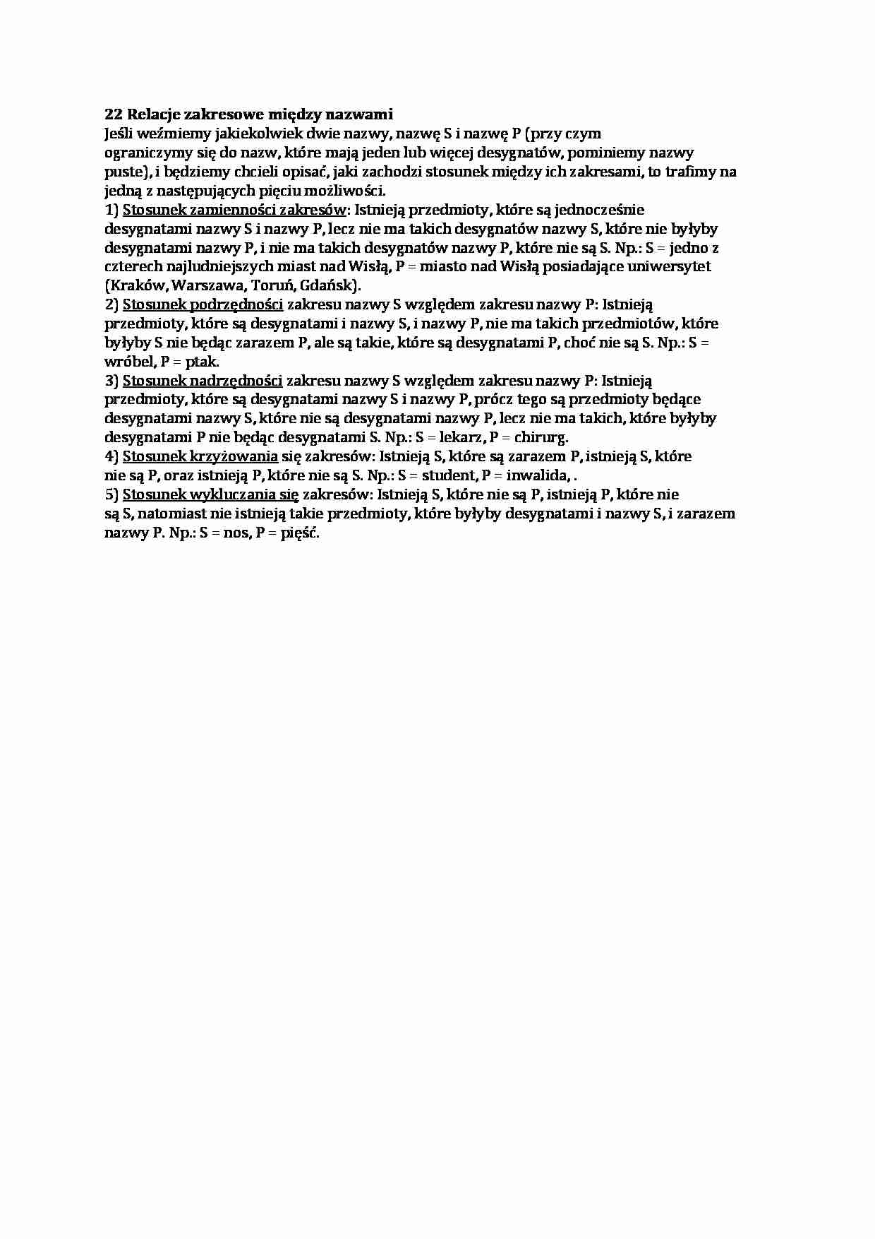 Relacje zakresowe między nazwami-opracowanie - strona 1