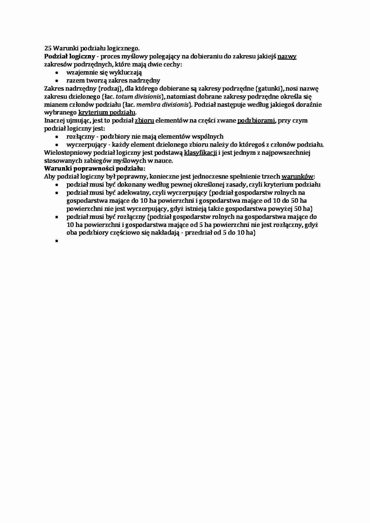 Warunki podziału logicznego-opracowanie - strona 1