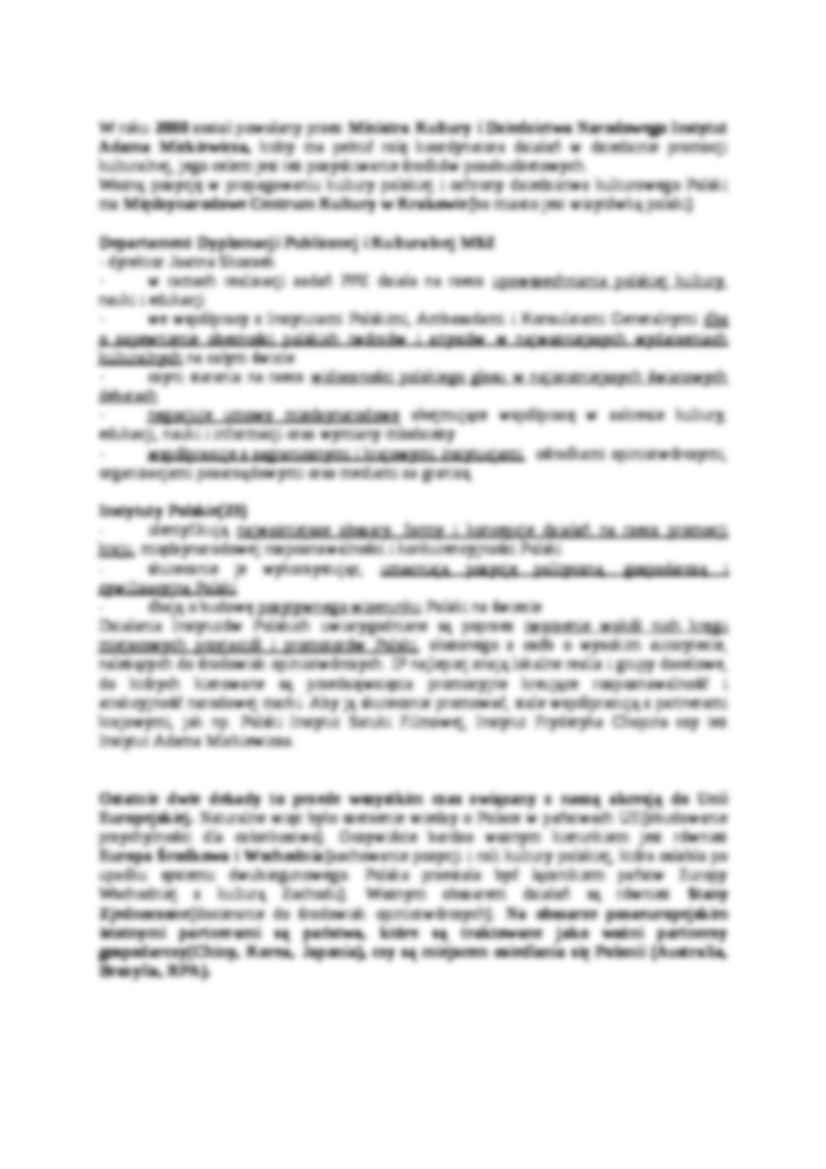 Zagraniczna polityka kulturalna RP- opracowanie - strona 2
