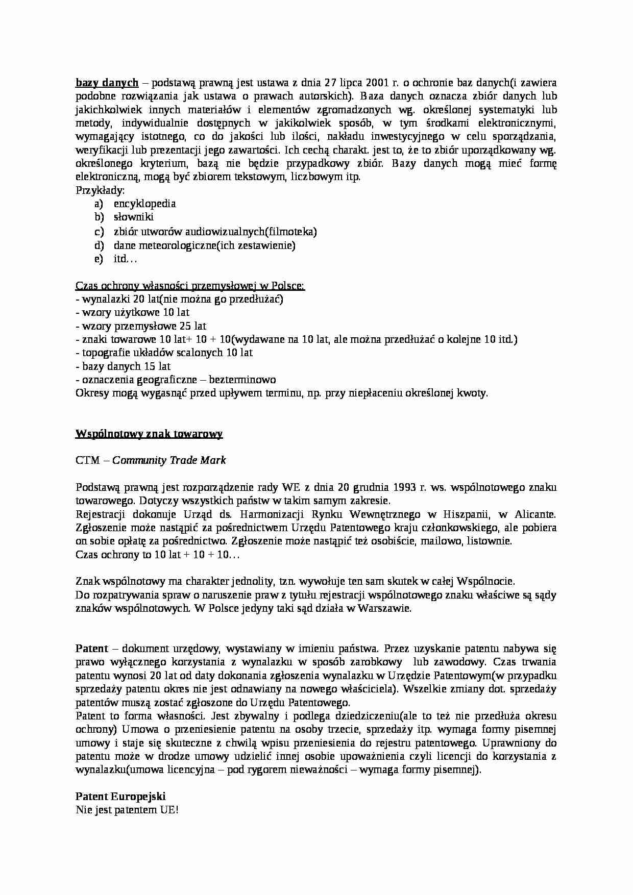 Baza danych- opracowanie - strona 1