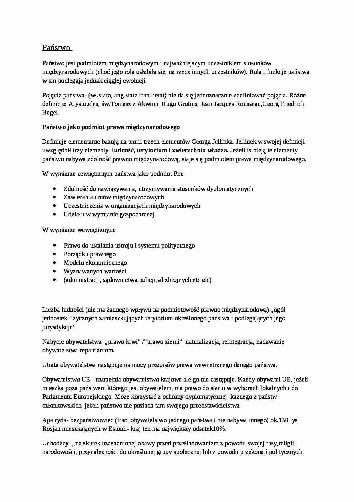 Państwo- opracowanie definicji  - strona 1