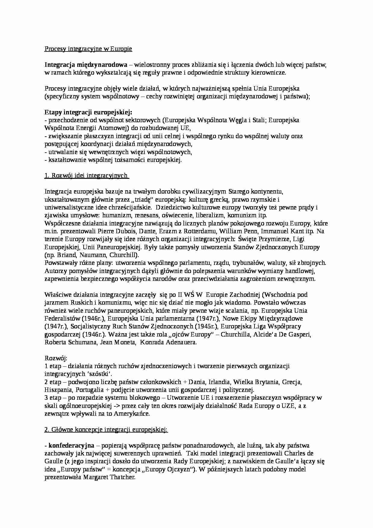 Procesy integracyjne w Europie - Europejska Współpraca Polityczna - strona 1