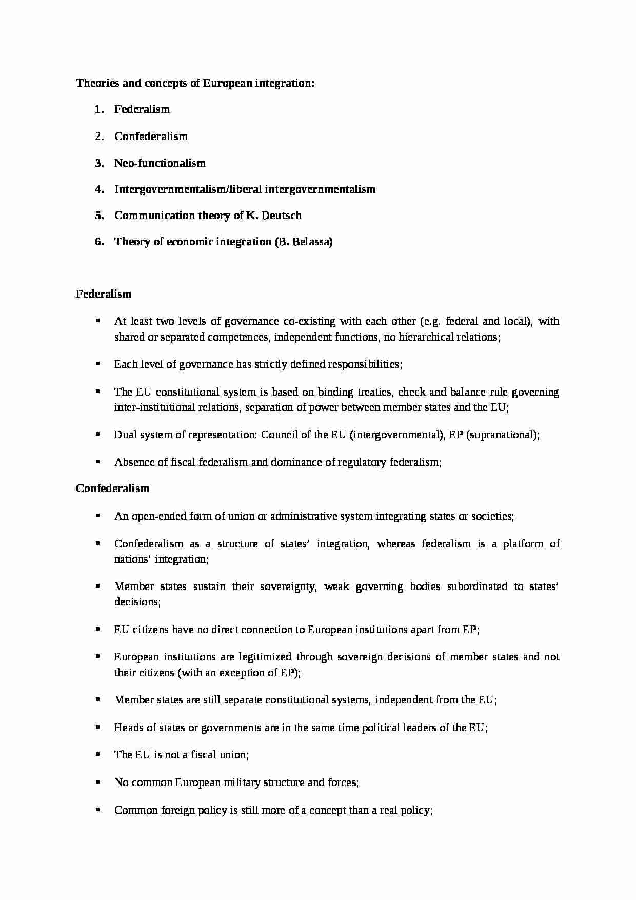 Theories and concepts of European integration - strona 1