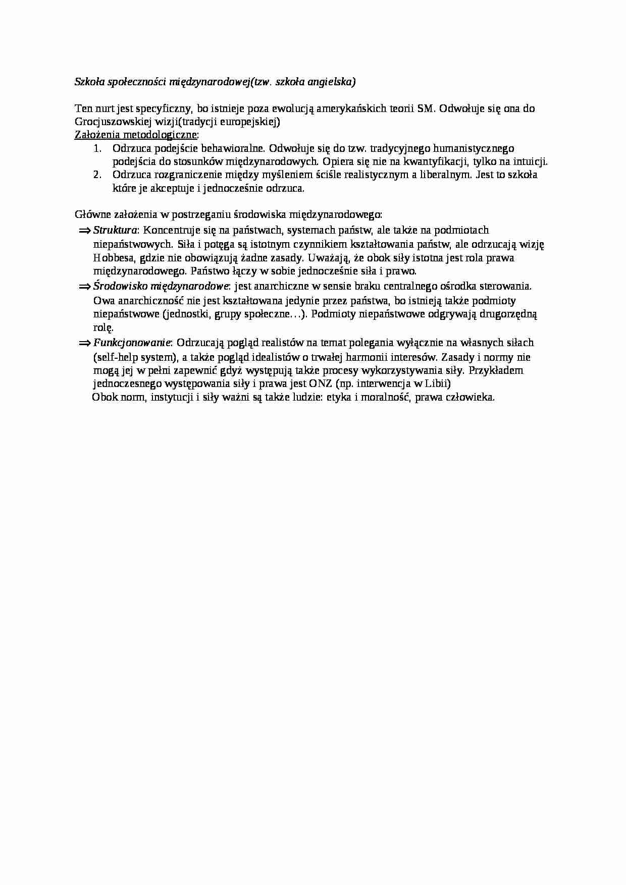 Szkoła społeczności międzynarodowej-opracowanie - strona 1