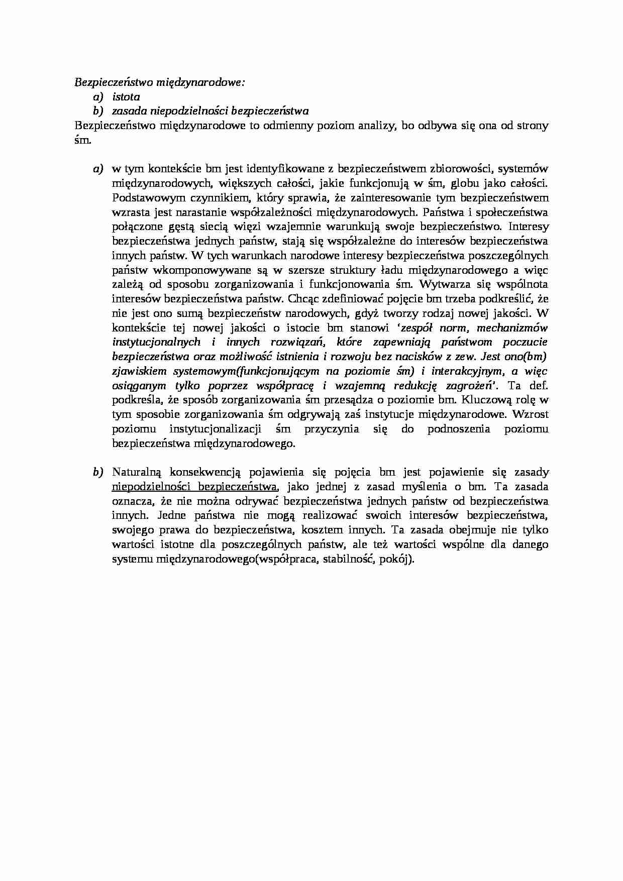 Bezpieczeństwo międzynarodowe - Instytucjonalizacja - strona 1