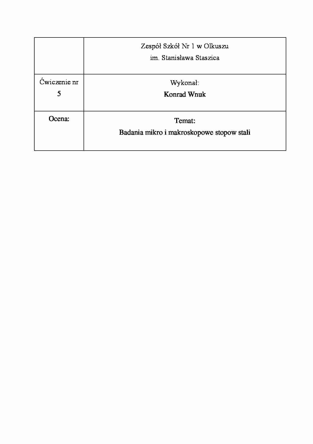 Badania mikro i makroskopowe stopow stali - strona 1