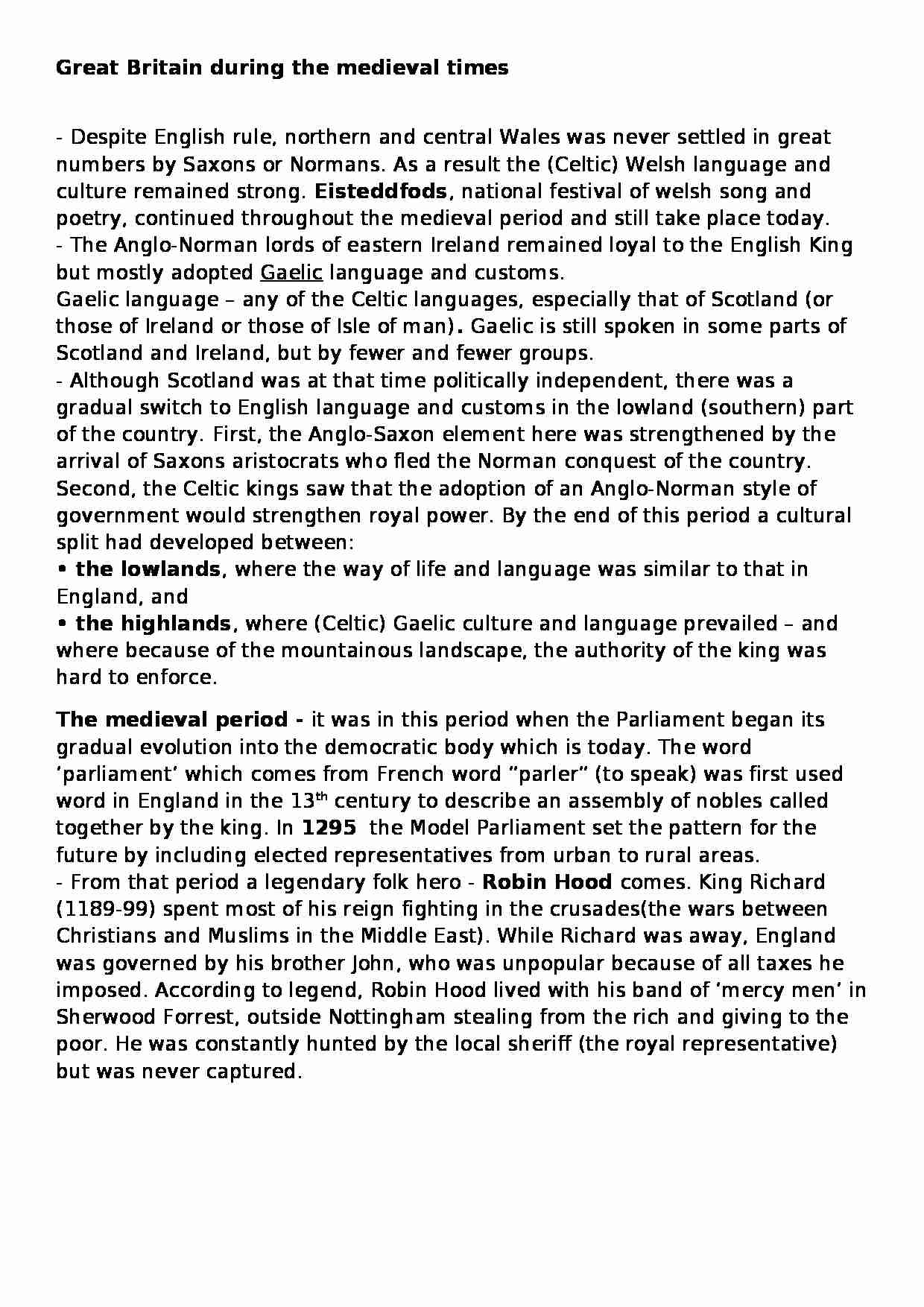 Great Britain during the medieval times - strona 1