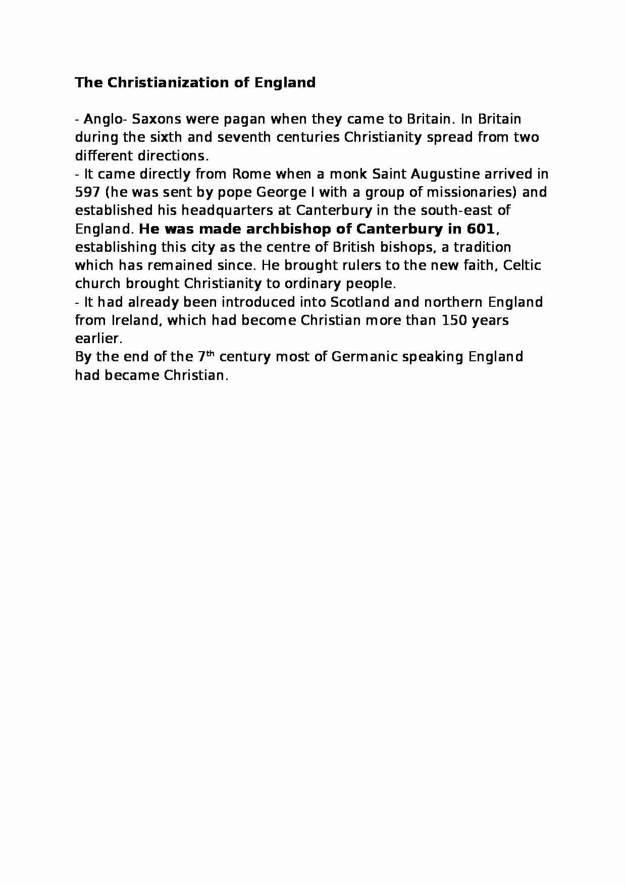 The Christianization of England - strona 1