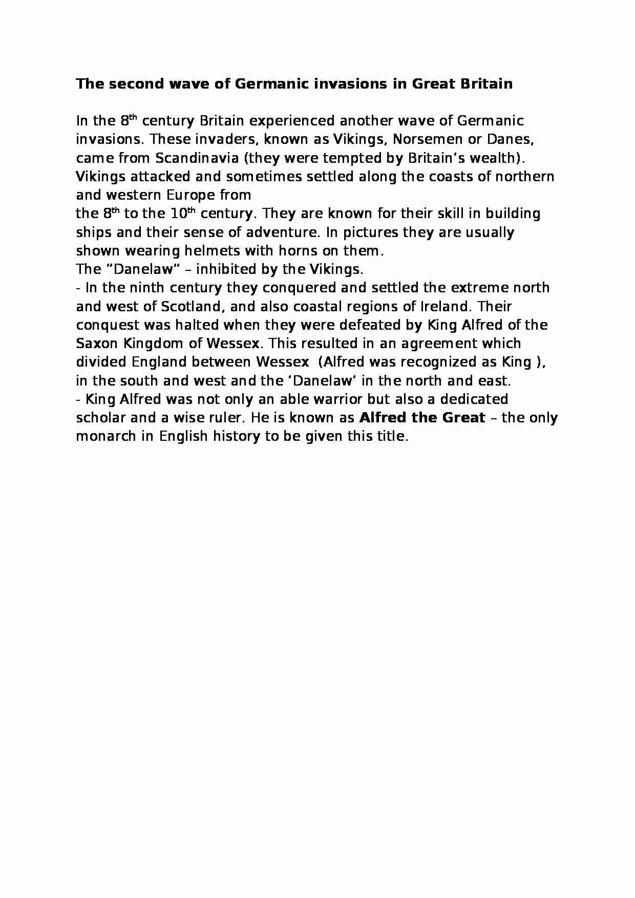 The second wave of Germanic invasions in Great Britain - strona 1