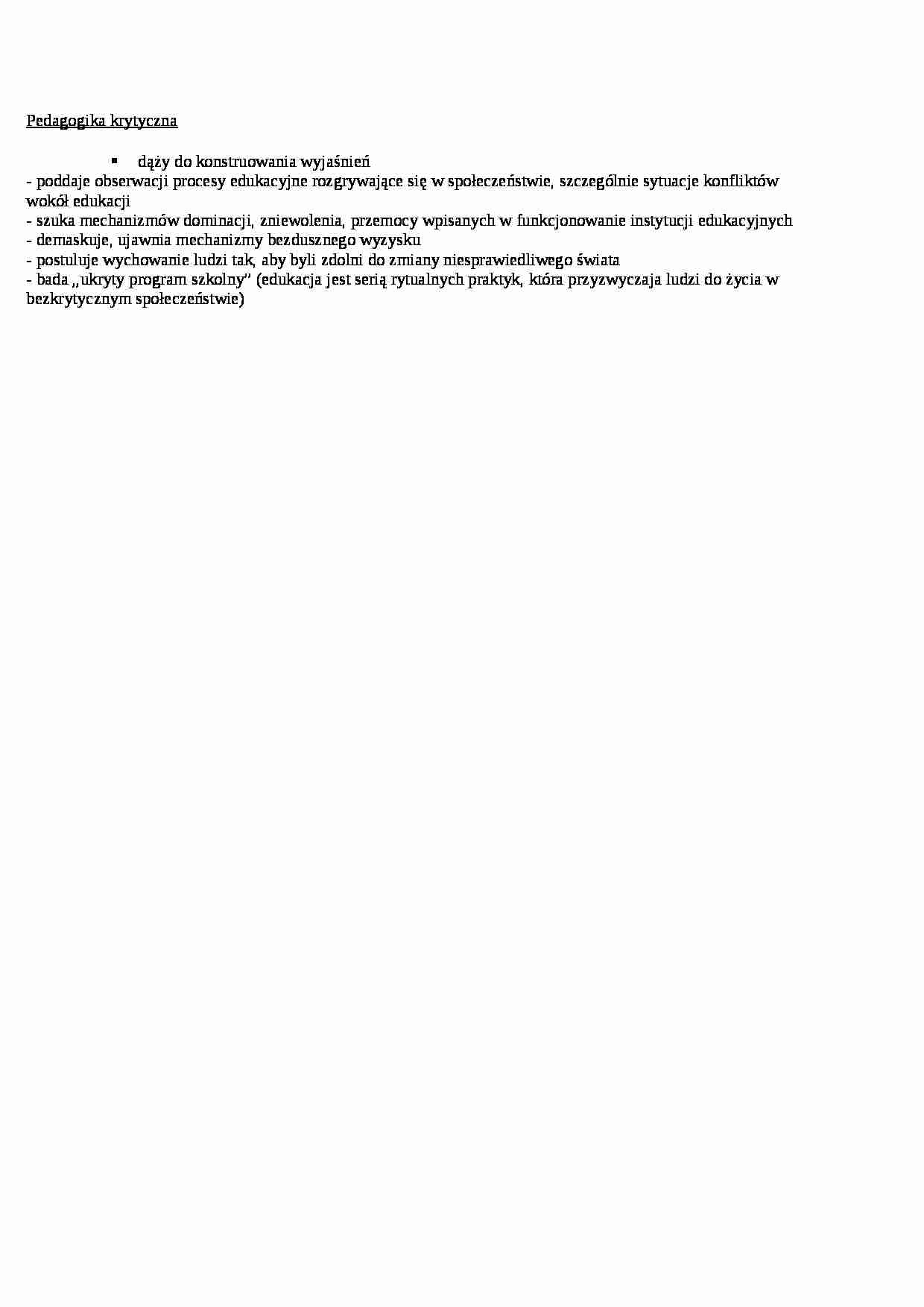 Pedagogika krytyczna - strona 1