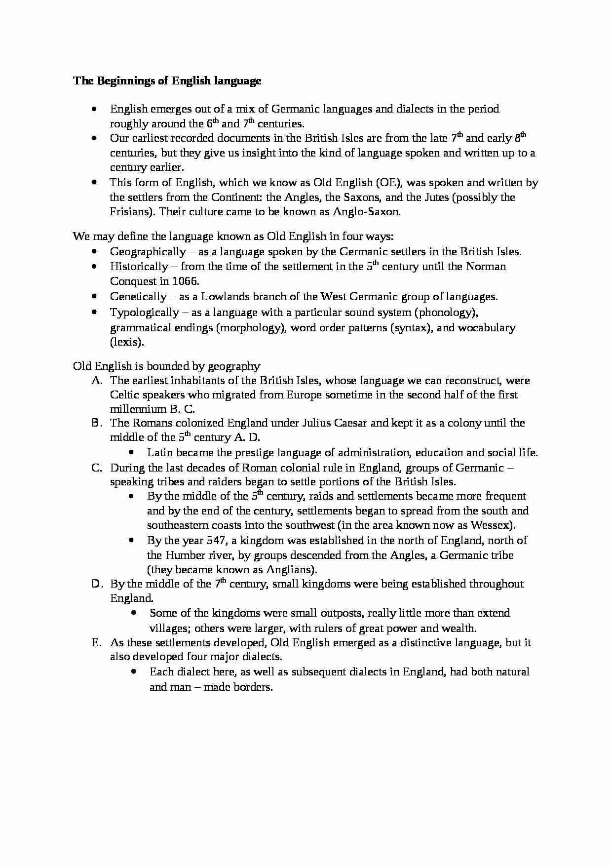 The Beginnings of English language - strona 1