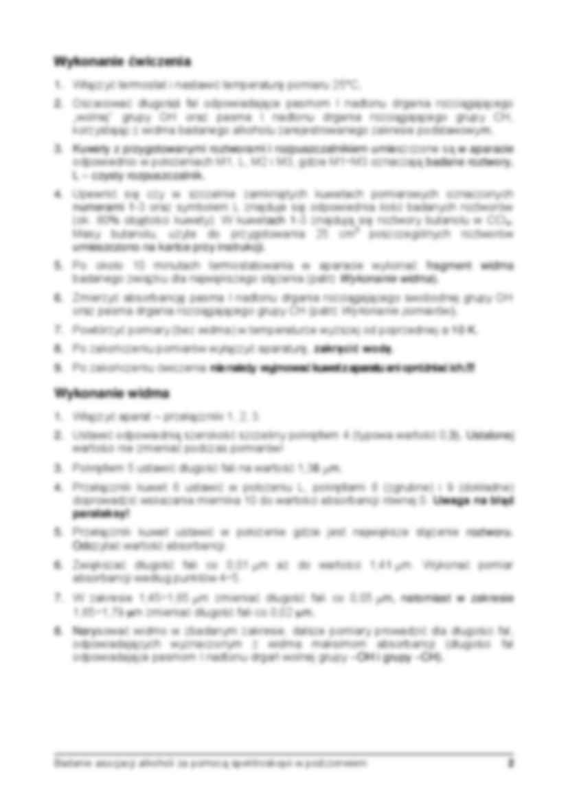 Badanie asocjacji alkoholi za pomocą spektoskopii- opracowanie - strona 2
