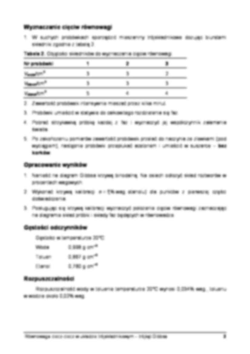 Równowaga ciecz- ciecz w układzie trójskładnikowym- opracowanie - strona 2