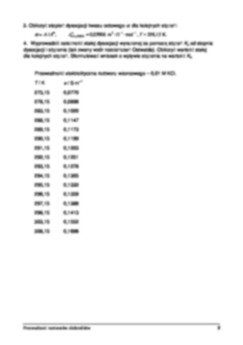 Przewodność roztworów elektroliów- instrukcja do ćwiczenia - strona 2