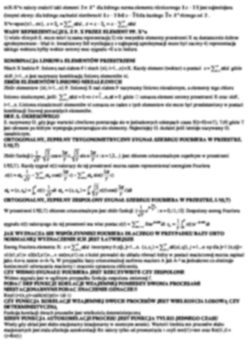 Opracowanie do kolokwium - Model sygnału losowego - strona 3