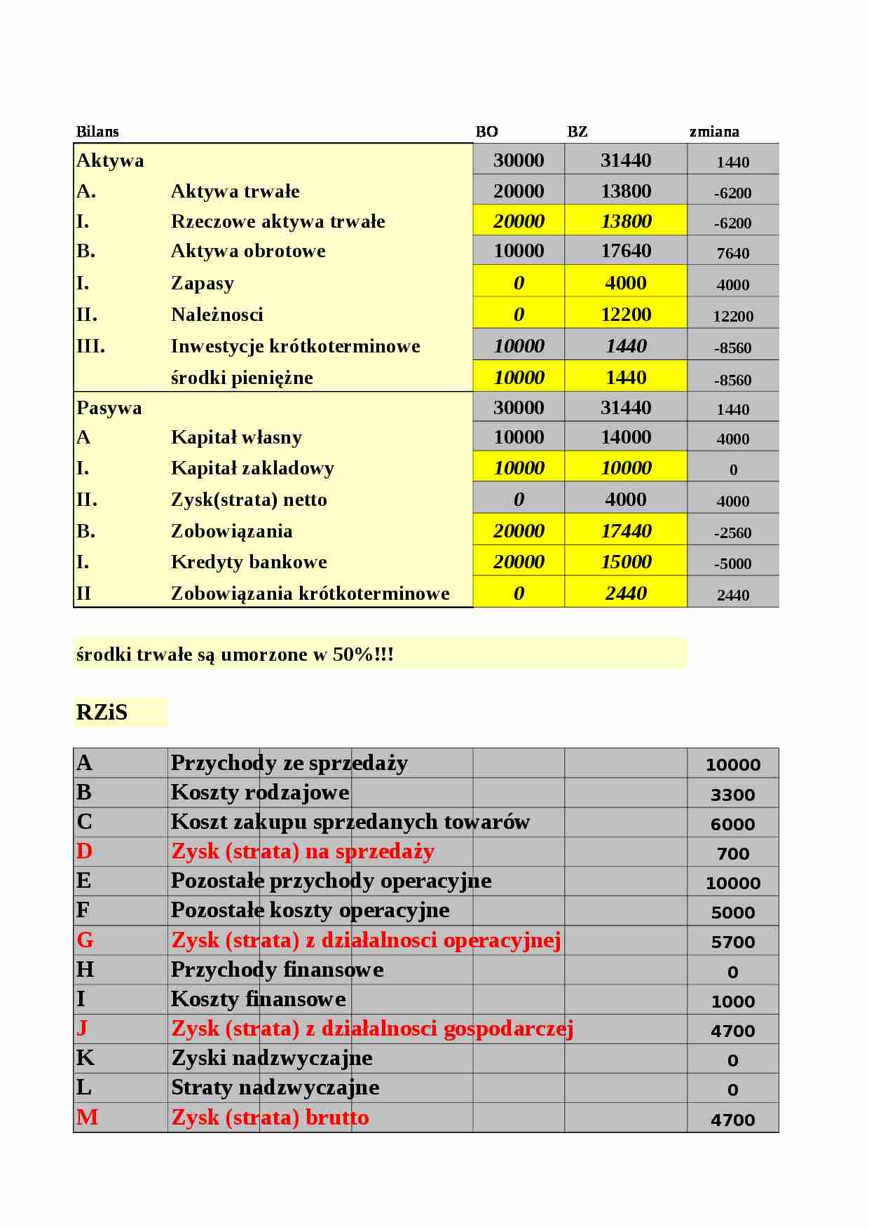 rzis i cash flow zadanie - strona 1