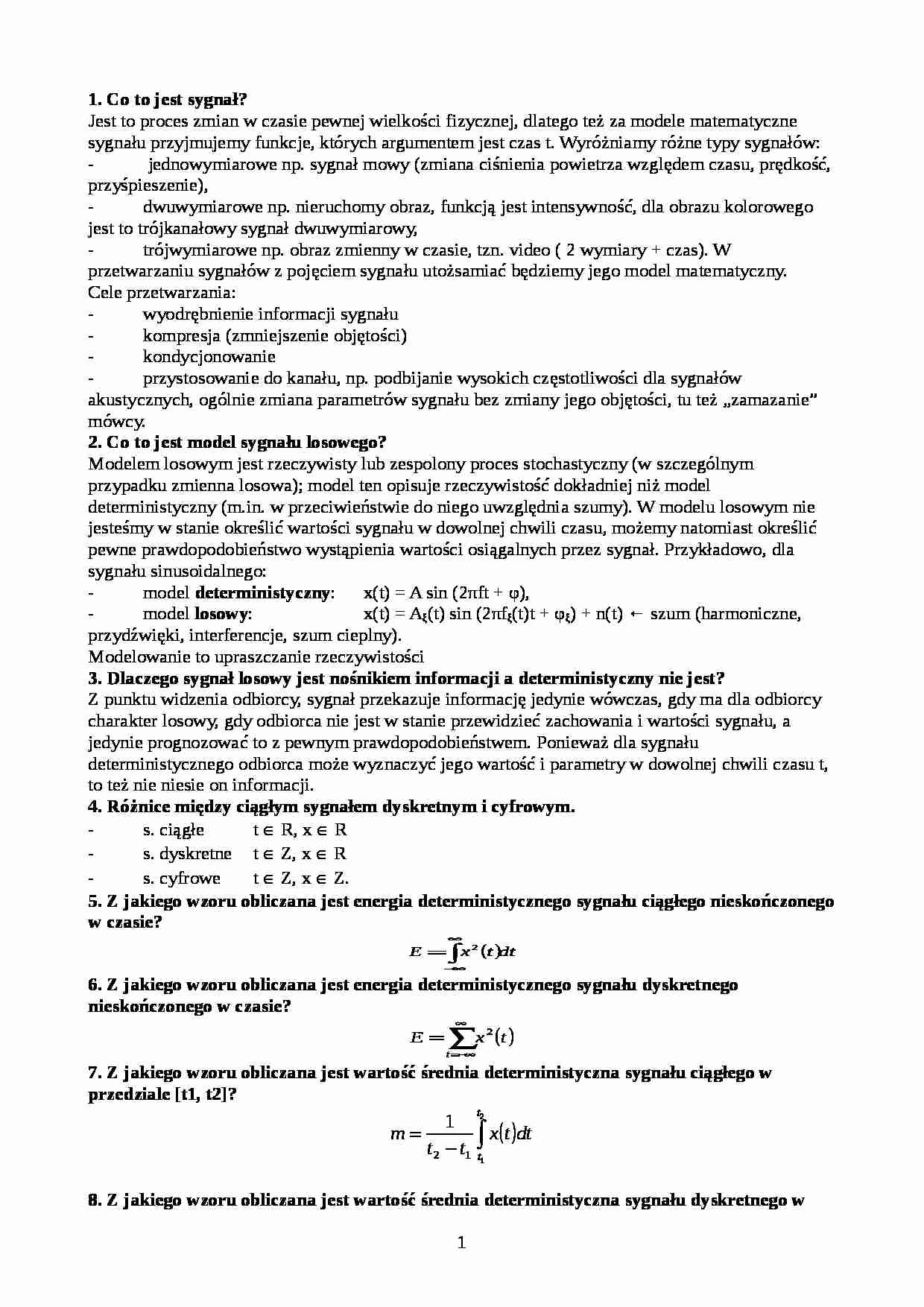 Pytania i odpowiedzi do egzaminu - strona 1