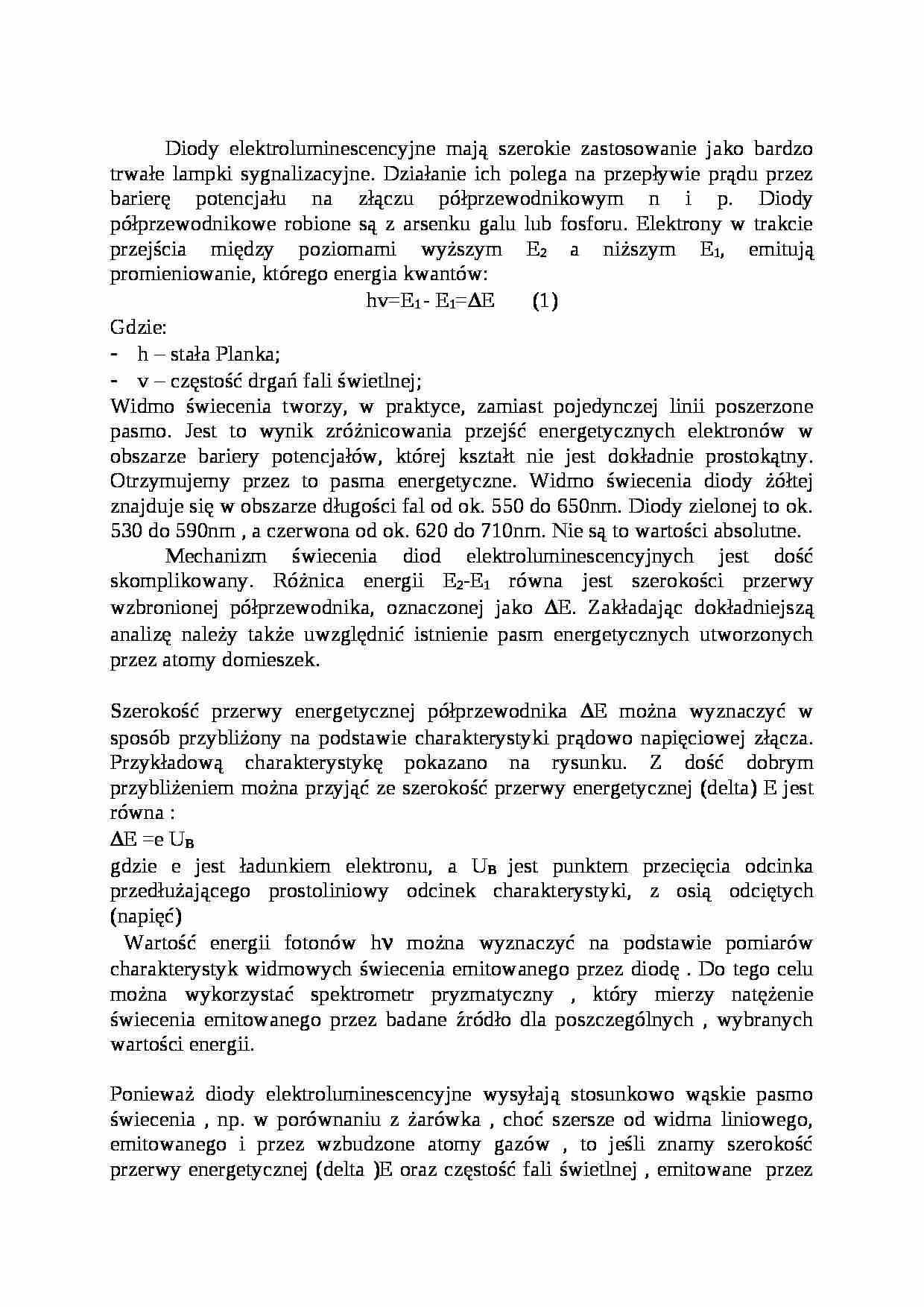 Diody elektroluminescencyjne - wykład - strona 1