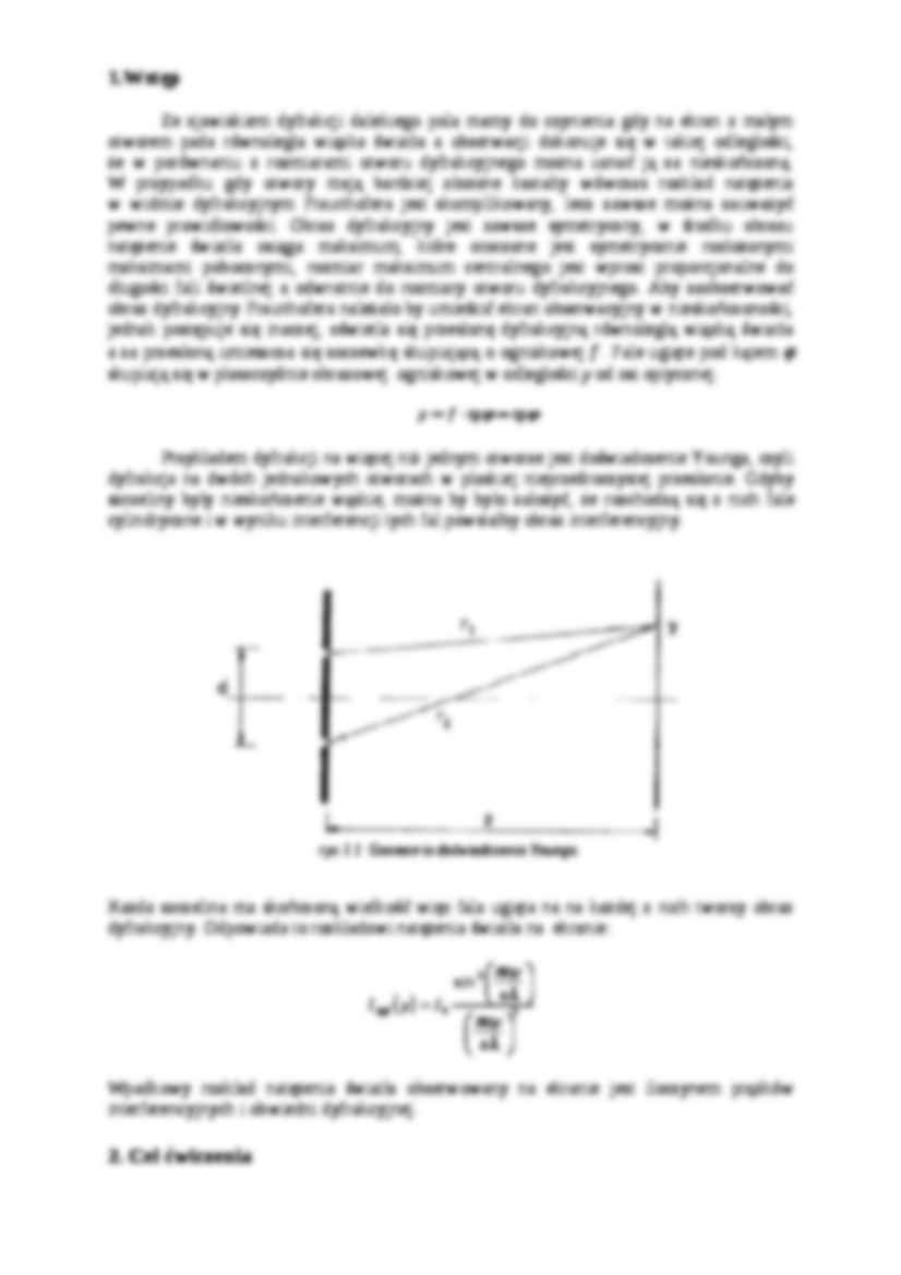 Dyfrakcja i interferencja światła spójnego - wykład - strona 2