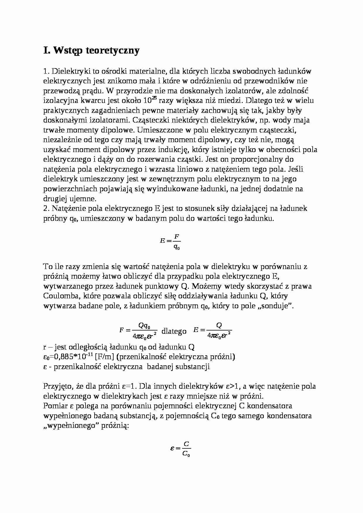 Wykład - przenikalność elektryczna wody - strona 1
