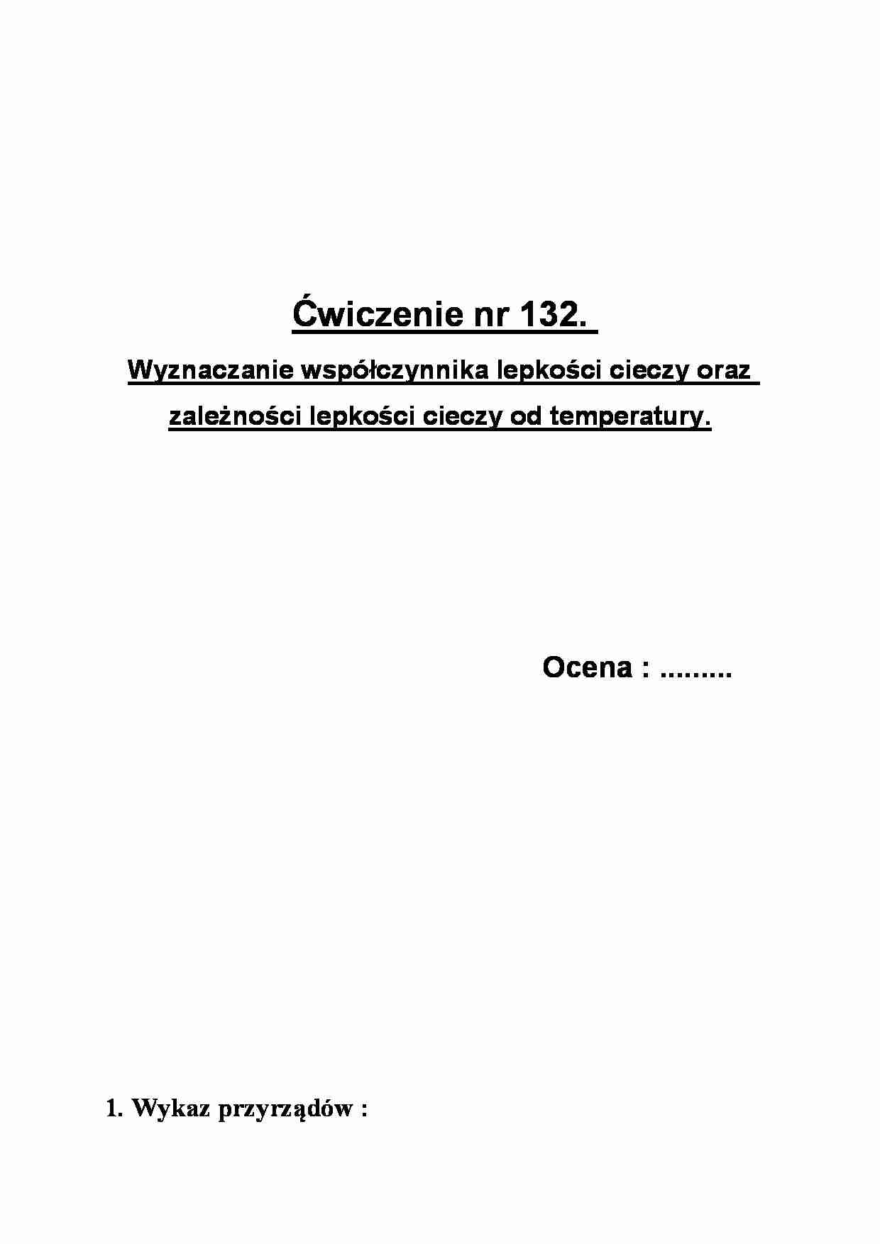 Wyznaczanie współczynnika lepkości cieczy - wykład - strona 1