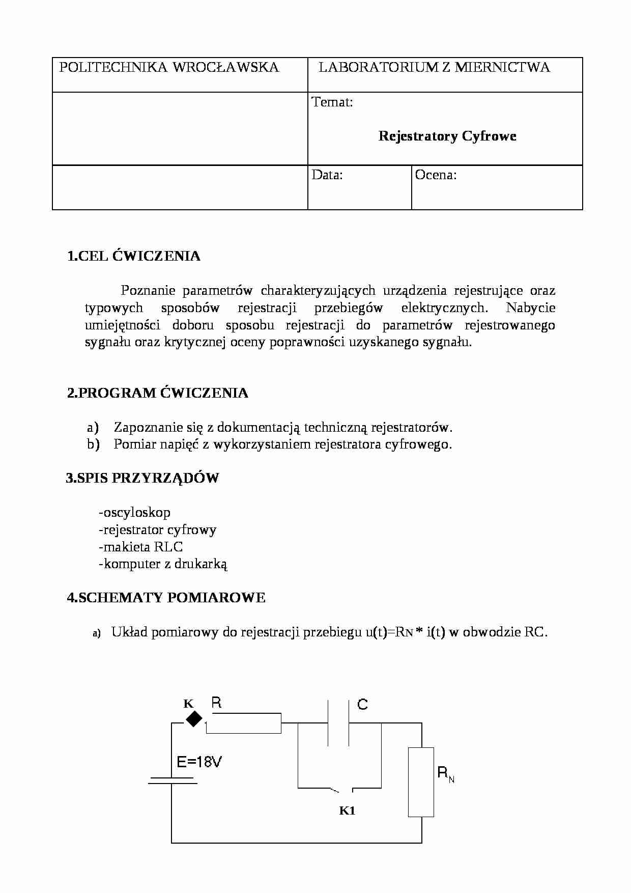 Rejestratory Cyfrowe - wykład - strona 1