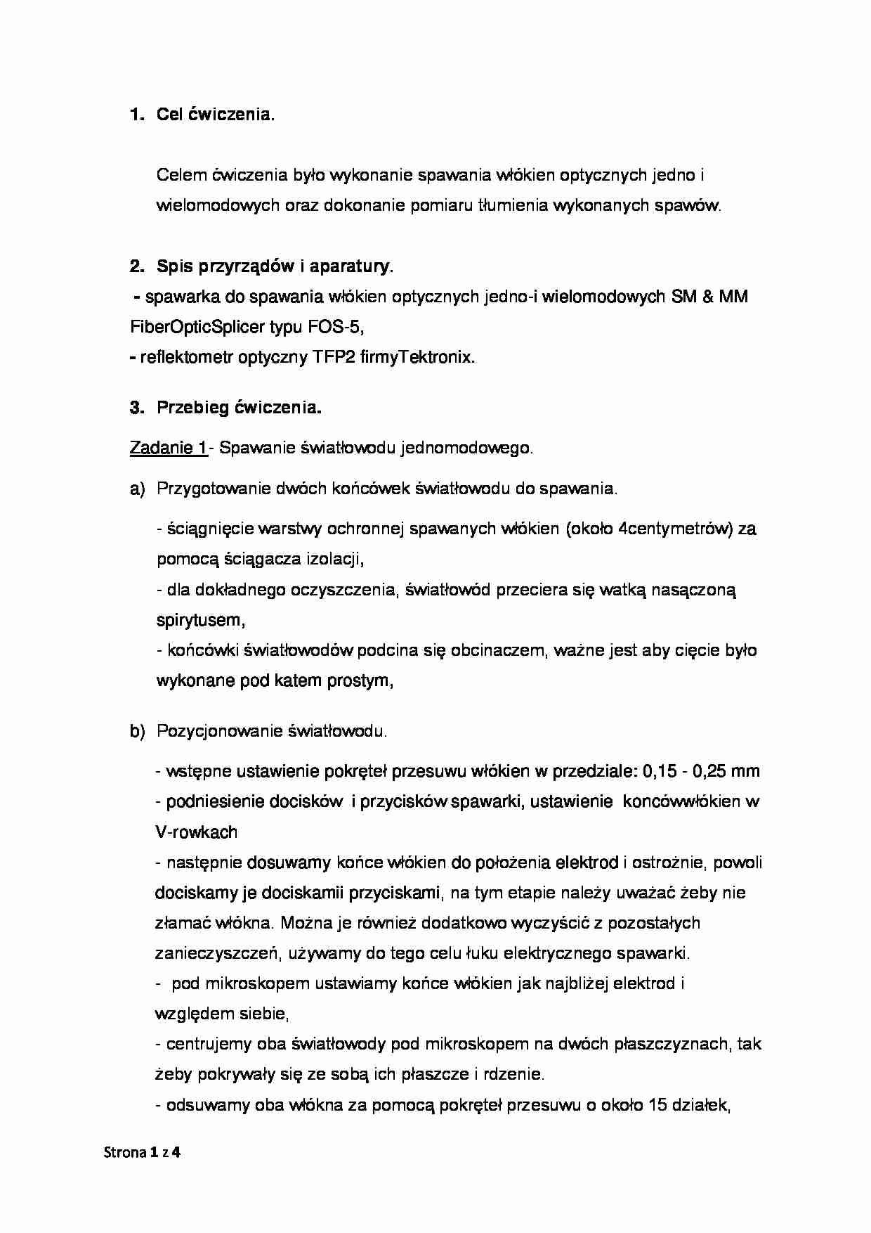 Wykład - spawanie włókien optycznych - strona 1